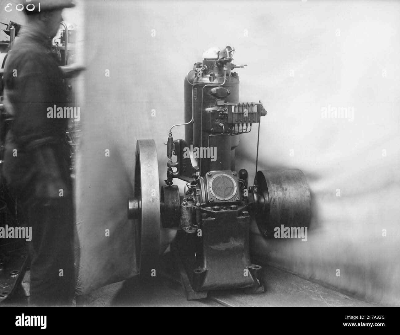 Moteurs à pétrole brut, 1 cyl., 16 ch, stationnaires. Banque D'Images