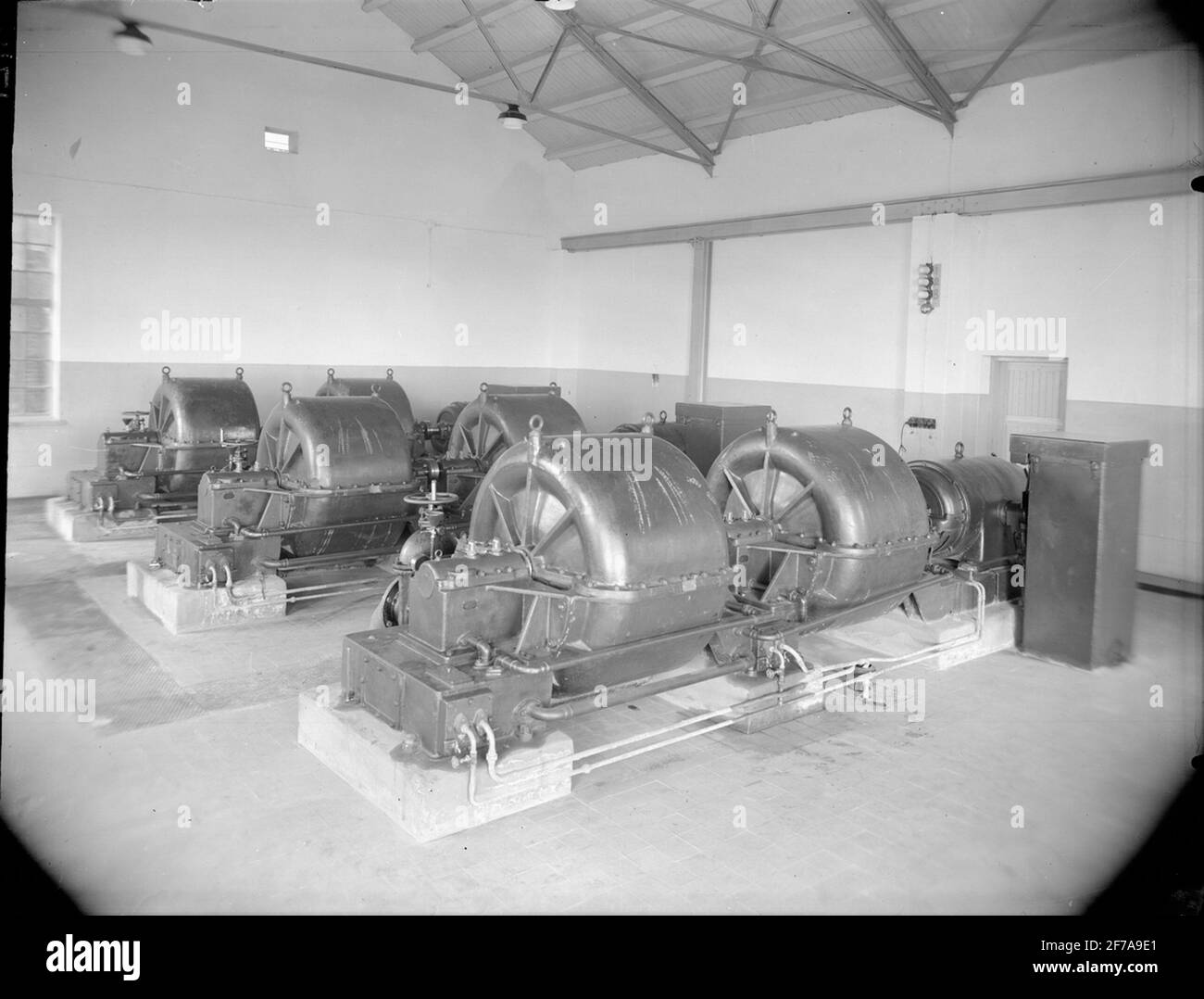 Salle des compresseurs à Boliden. Banque D'Images