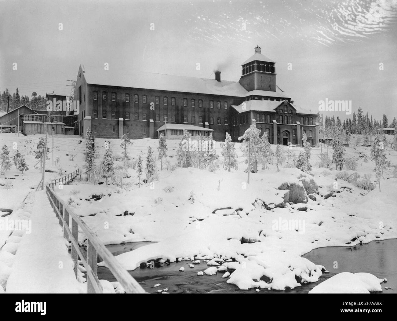 L'appareillage à Porjus en hiver. Banque D'Images