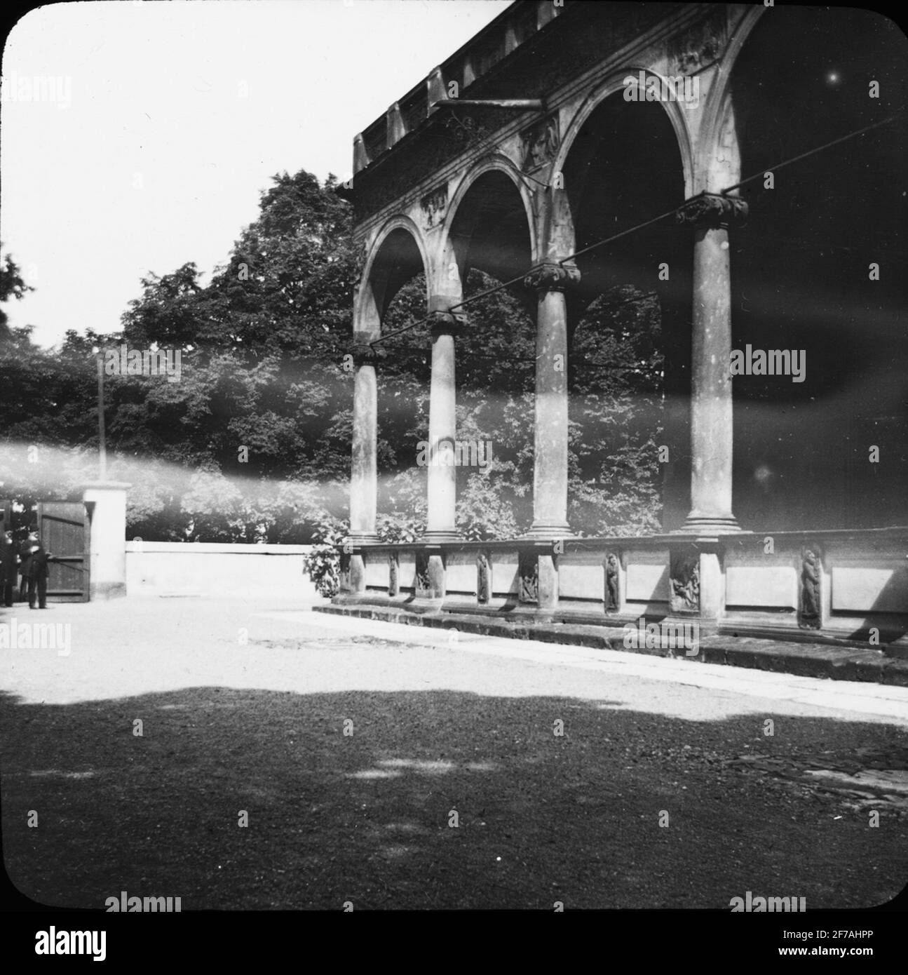 L'image d'icône de Skiopter avec motifs du Belvédère, Prague l'image a été stockée en carton étiqueté: Höstesan 1909. Prague 8. Non: 3. Texte sur image: 'Belvedere'. Banque D'Images