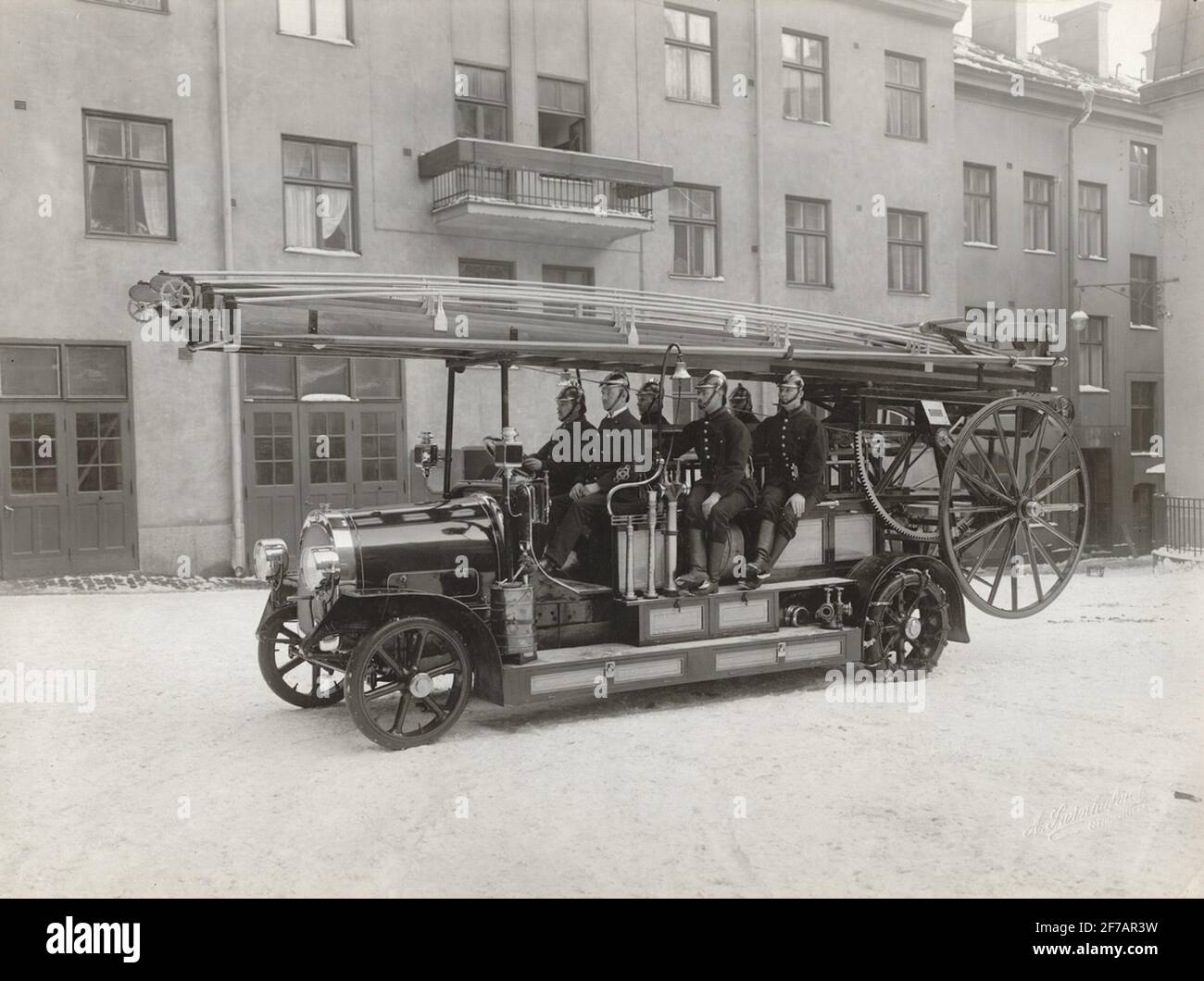 Camion d'incendie, fabriqué à Scania-Vabis. Banque D'Images