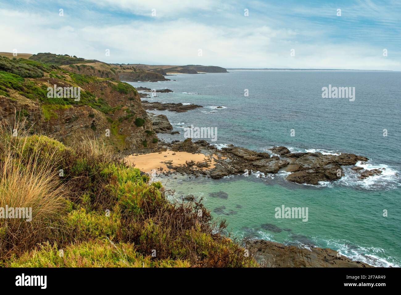 Réserve côtière de Punchbowl, près de San Remo, Victoria, Australie Banque D'Images
