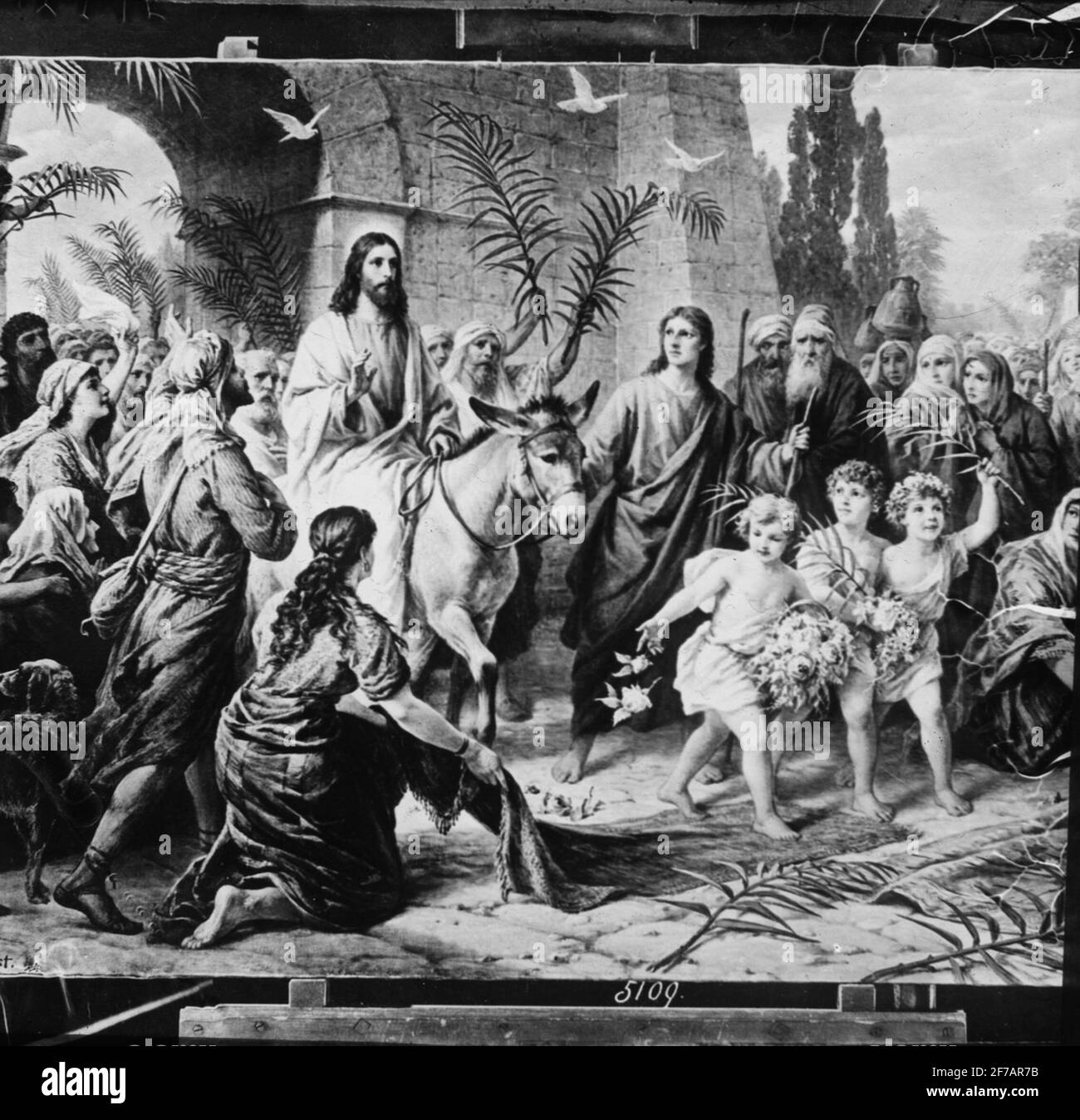 Image de Skipticone. Photographie d'œuvres d'art. Motivation religieuse. Jésus passe à Jérusalem. Banque D'Images