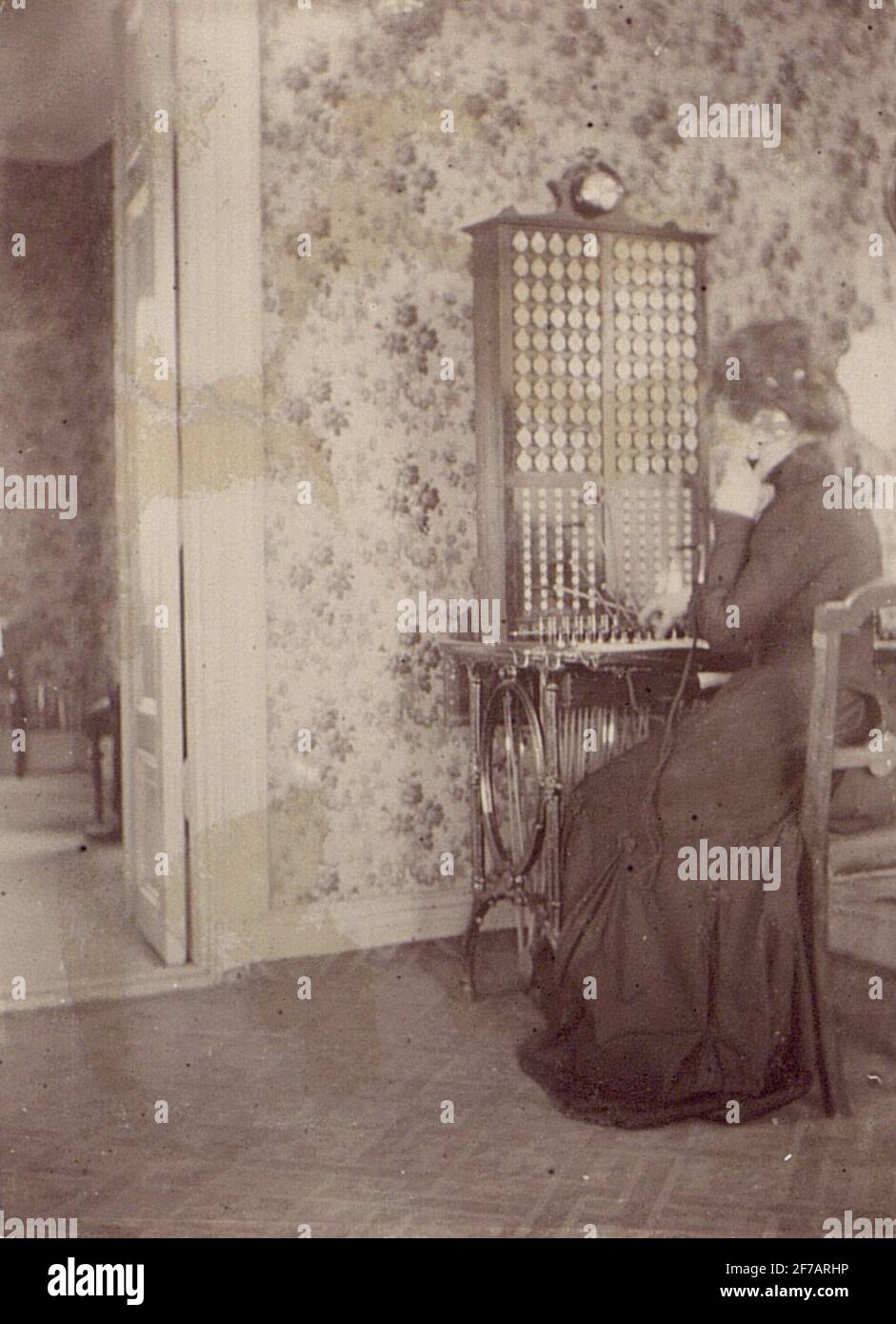 Réseaux et stations téléphoniques Gelivare. Le tournant du siècle 1900. Le tableau de commutation. Banque D'Images