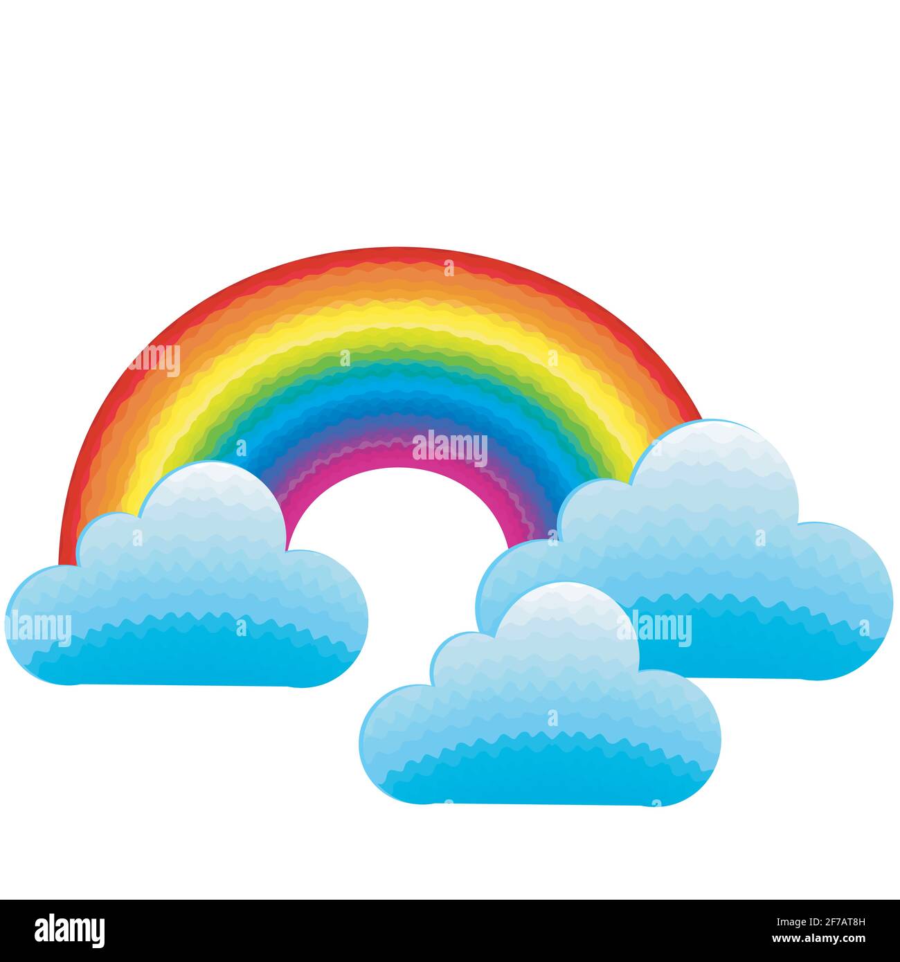 Arc-en-ciel de couleurs avec des nuages Illustration de Vecteur