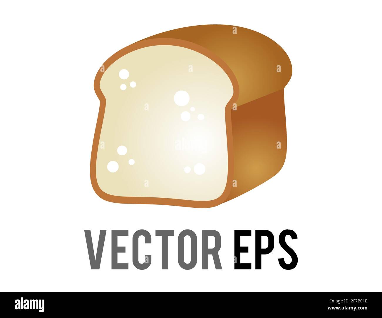 Le pain vectoriel isolé de pain blanc ou de blé icône, comme avant il est tranché pour toasts ou sandwichs Illustration de Vecteur