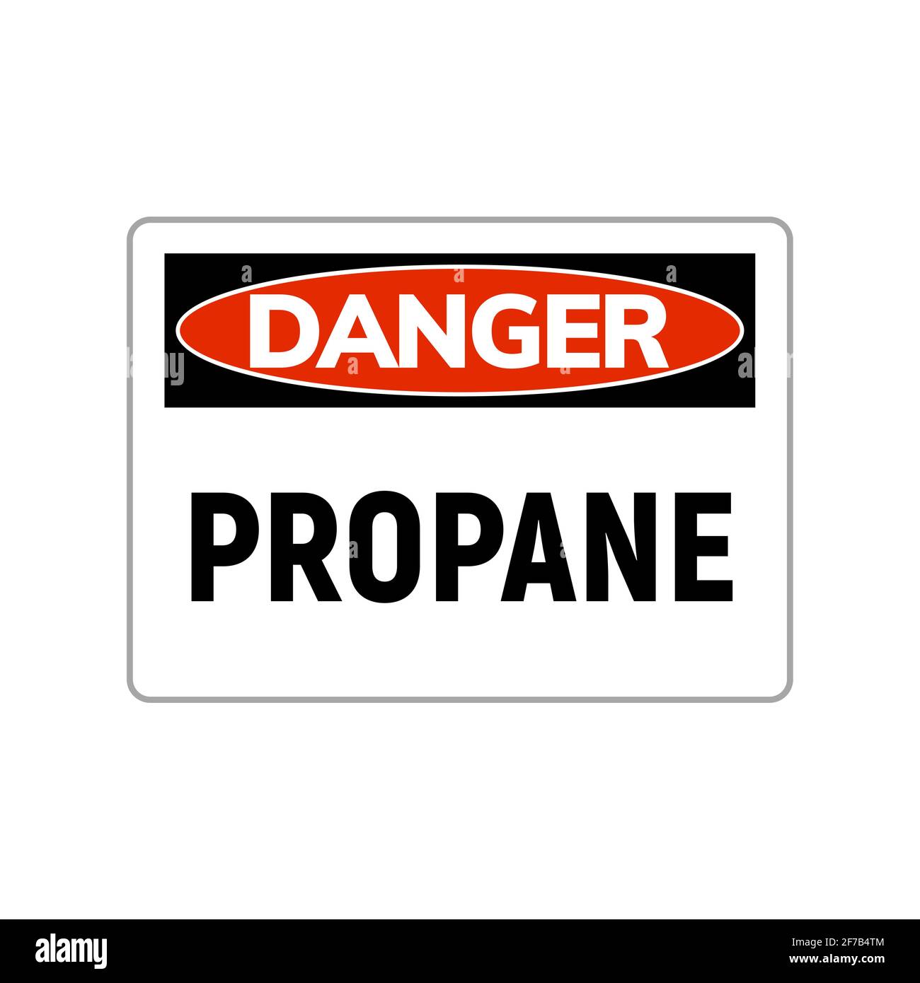 Etiquette de symbole de danger de gaz propane. Signe de danger inflammable gaz Illustration de Vecteur
