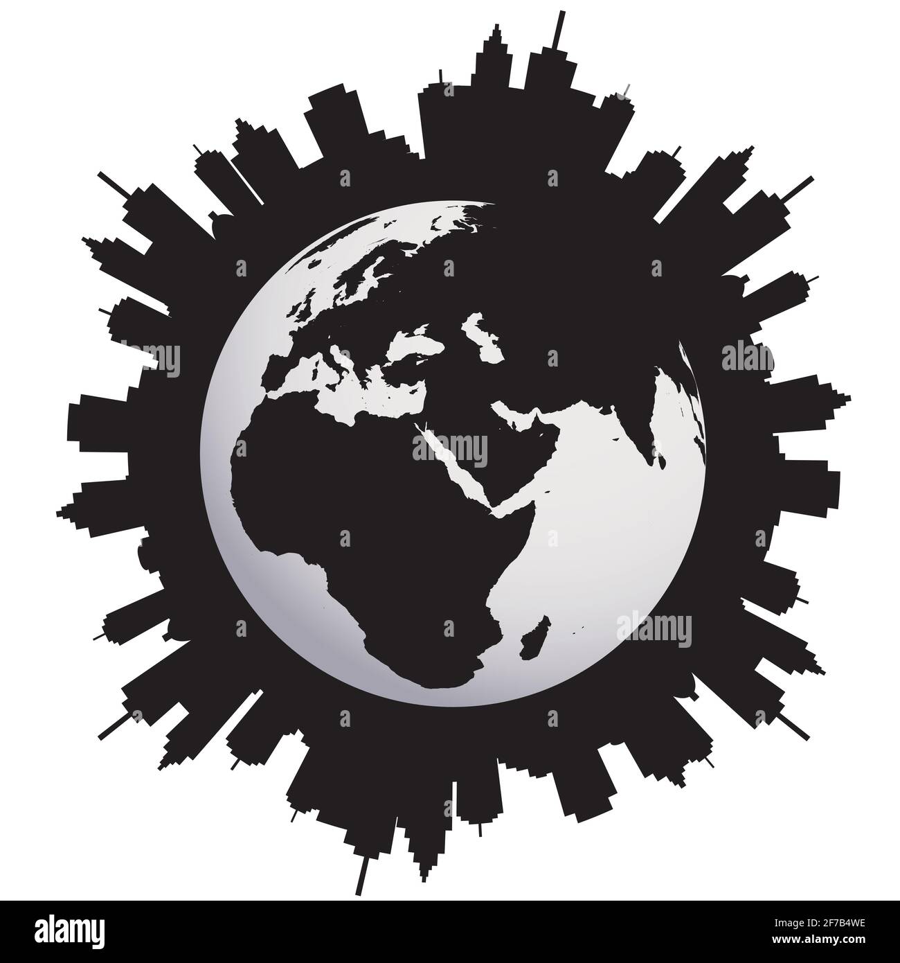 Globe de la Terre urbaine, l'urbanisation concept Illustration de Vecteur