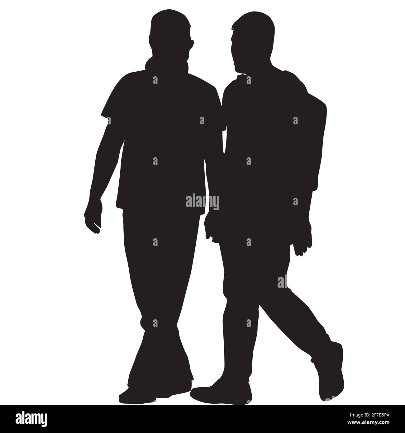 Silhouettes d'hommes gays holding hands against white background Illustration de Vecteur
