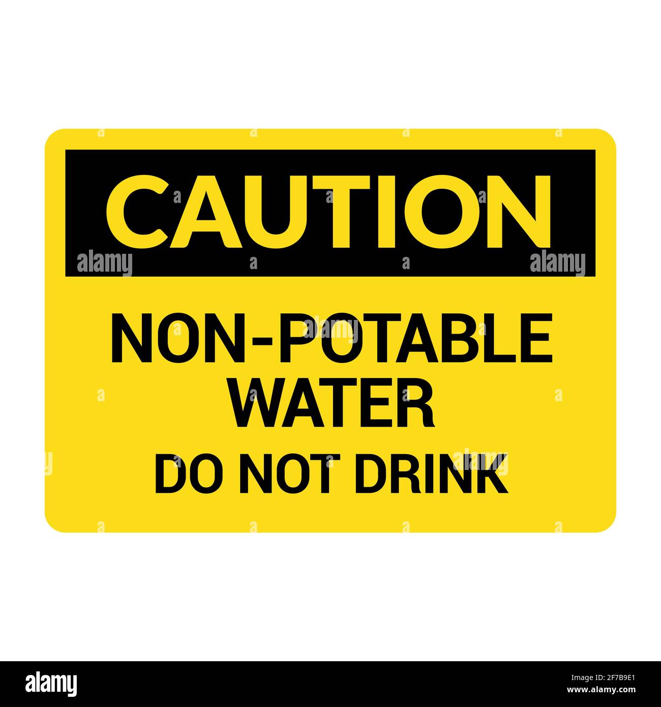Panneau d'eau non potable. Symbole d'eau non sécuritaire interdite au robinet à boire Illustration de Vecteur