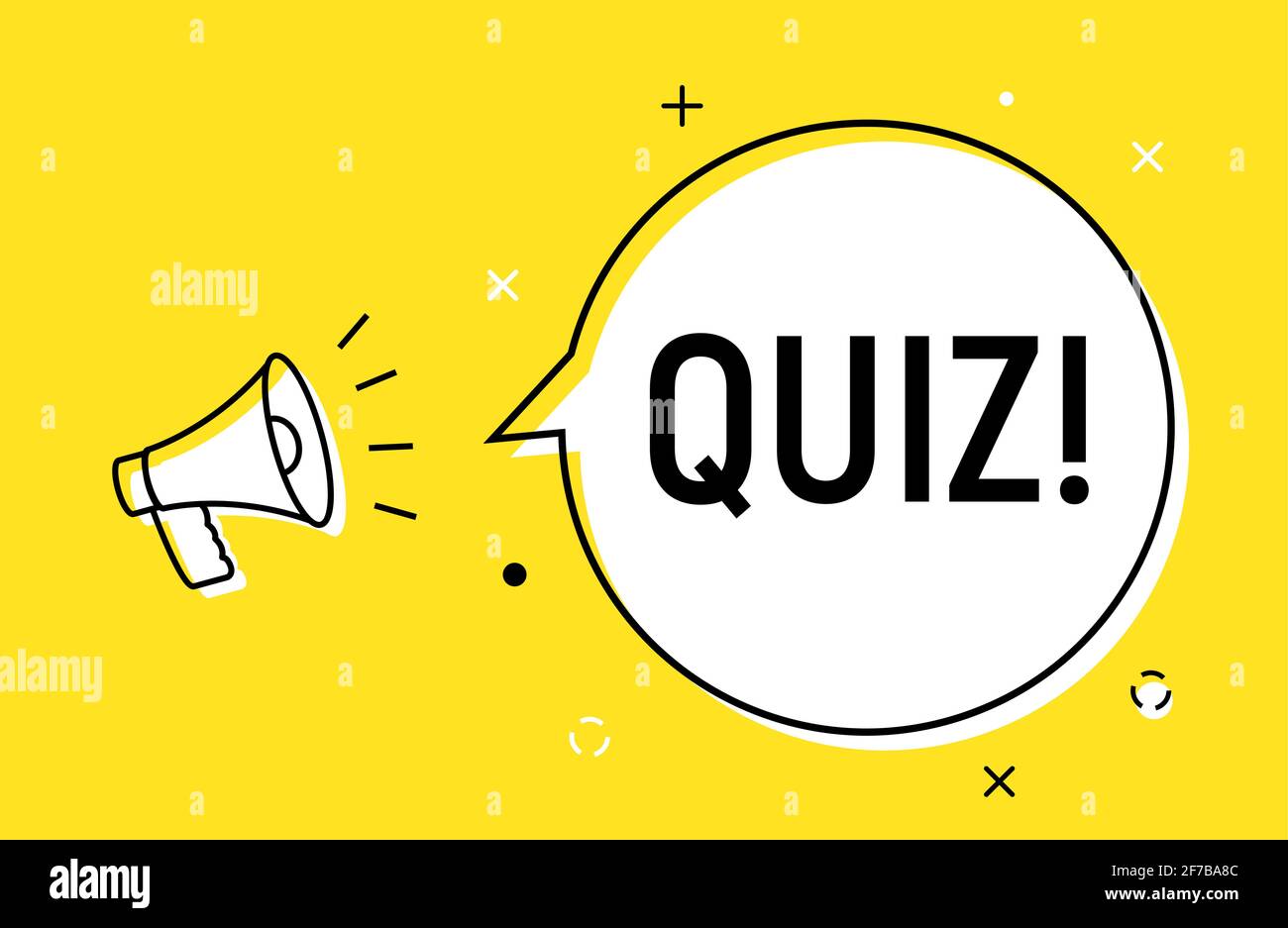 Icône de vecteur pop de haut-parleur d'alerte de quiz. Répondez au questionnaire question fond marketing du jeu Illustration de Vecteur