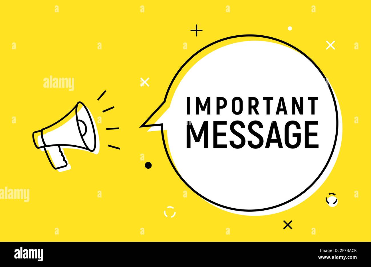 Illustration du symbole de message important. Attention : informations ...