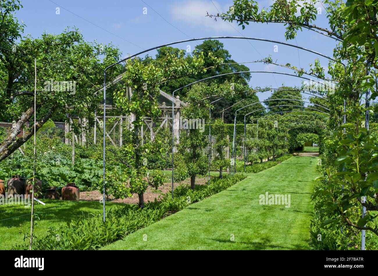 Houghton Hall Gardens en été, Norfolk, Royaume-Uni; The Walled Garden. Banque D'Images