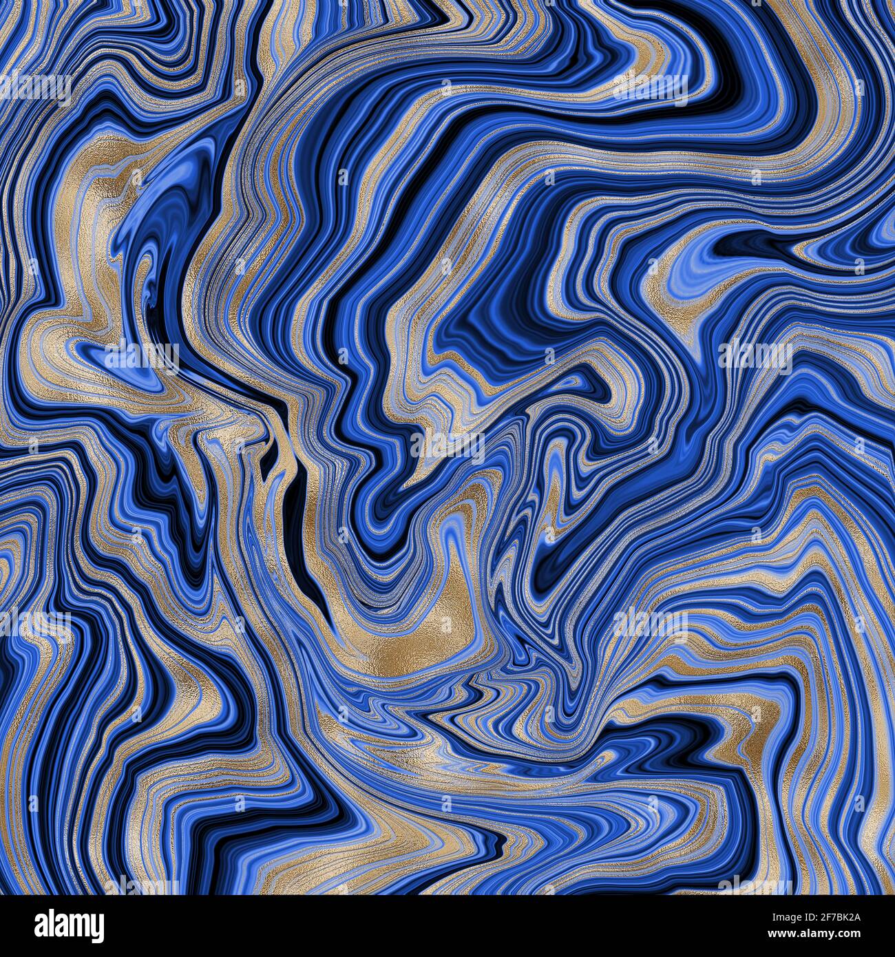 Motif bleu en marbre abstrait liquide, style luxueux. Banque D'Images