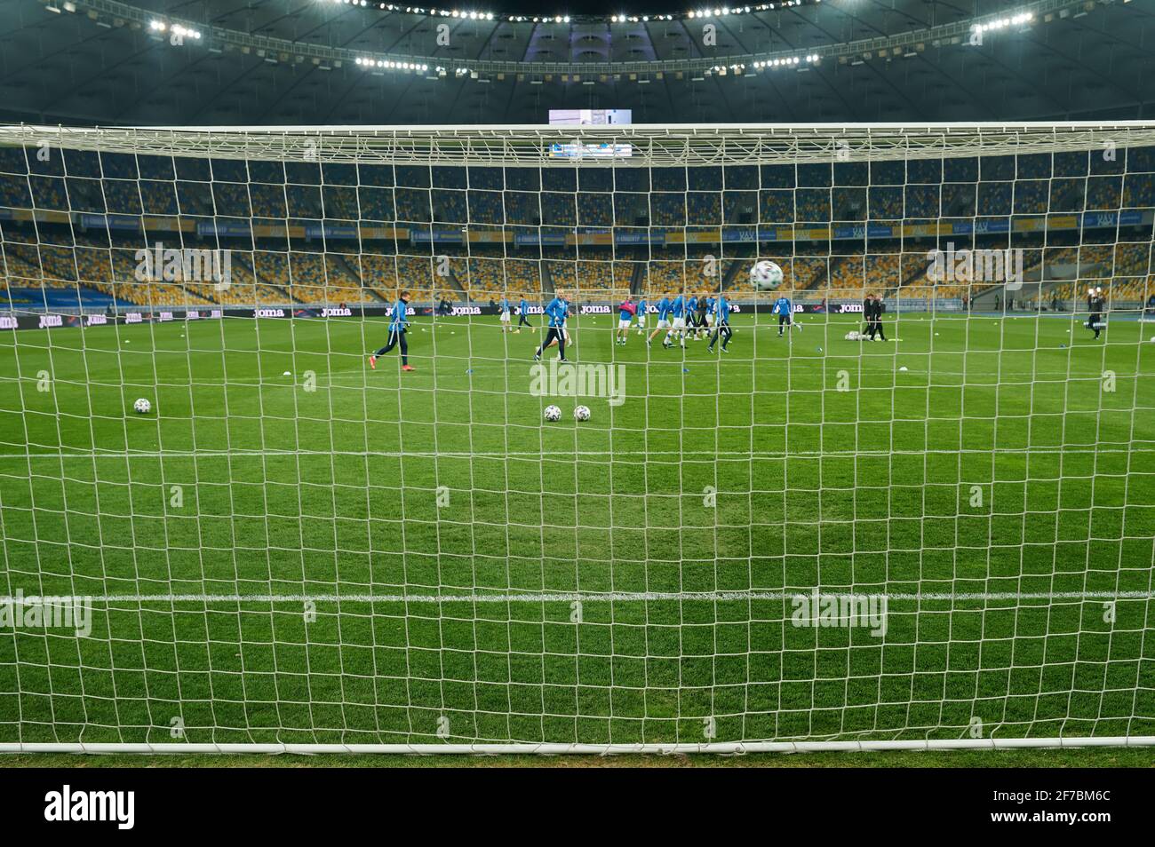 KIEV, UKRAINE - 28 MARS 2021: Le match de football du groupe de qualification D de la coupe du monde 2022 Ukraine contre Finlande Banque D'Images
