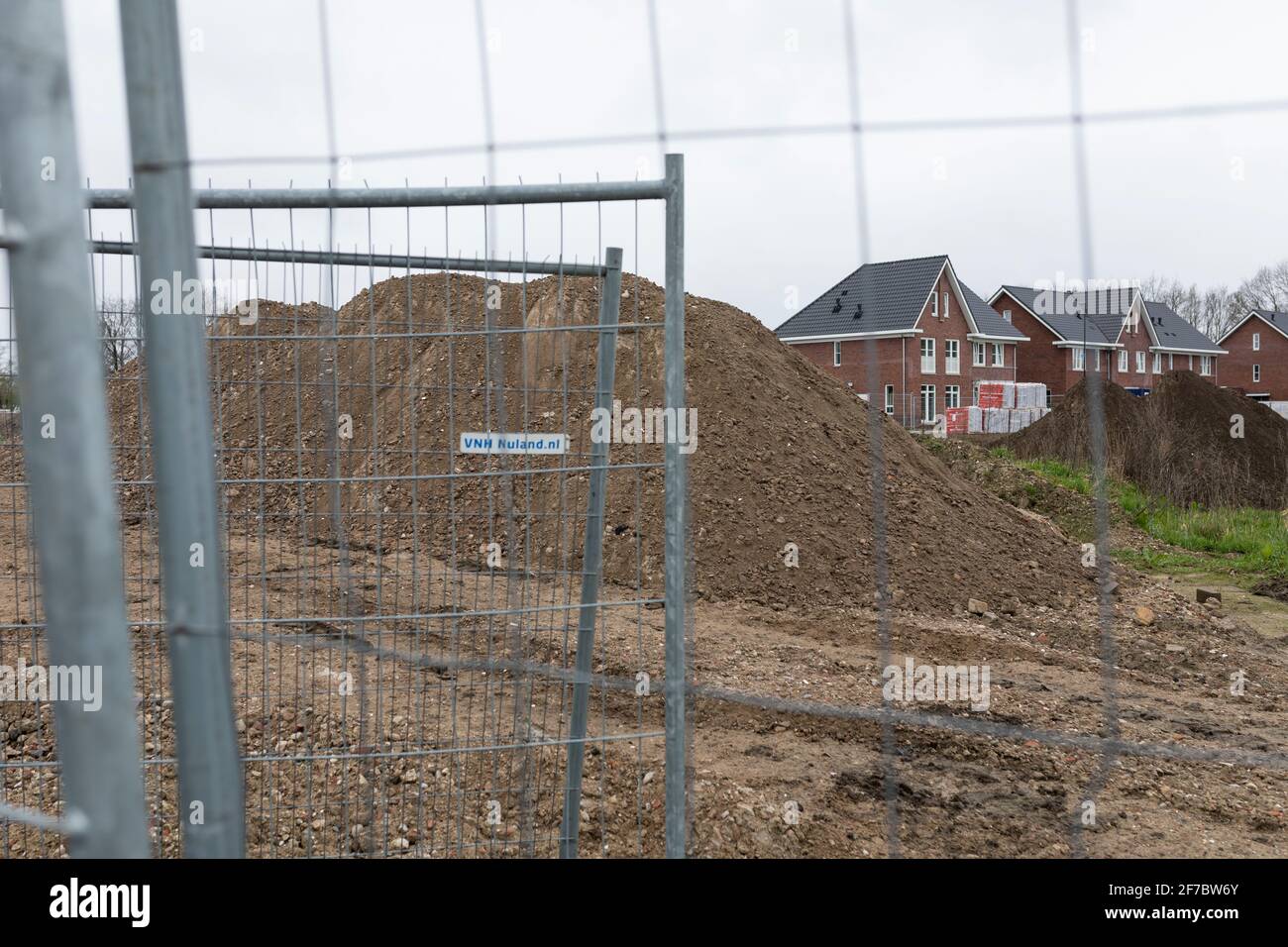 Nouvelles maisons construites aux pays-Bas sur le chantier de construction Banque D'Images