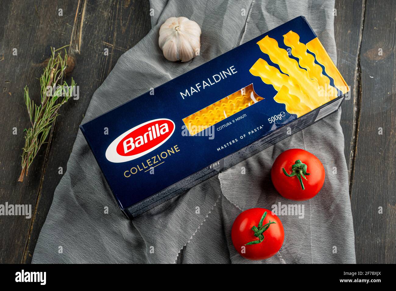 PRODUITS BARILLA. Pâtes italiennes Mafaldine. Le groupe Barilla produit  plusieurs sortes de pâtes et c'est le premier fabricant de pâtes au monde  Photo Stock - Alamy