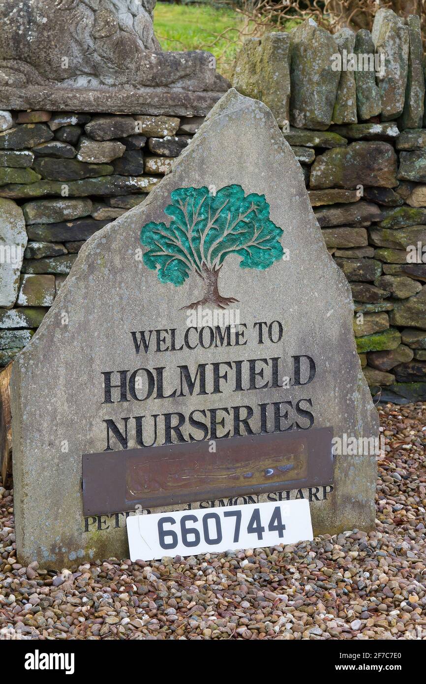 Bienvenue dans Holmfield Nurseries Banque D'Images