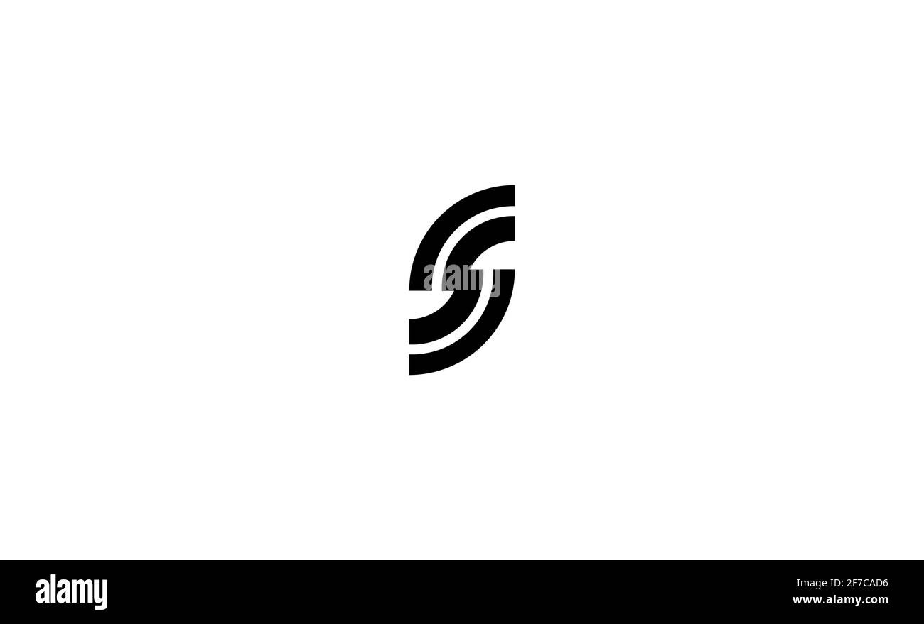 Illustration initiale du vecteur de conception du monogramme S logo Banque D'Images