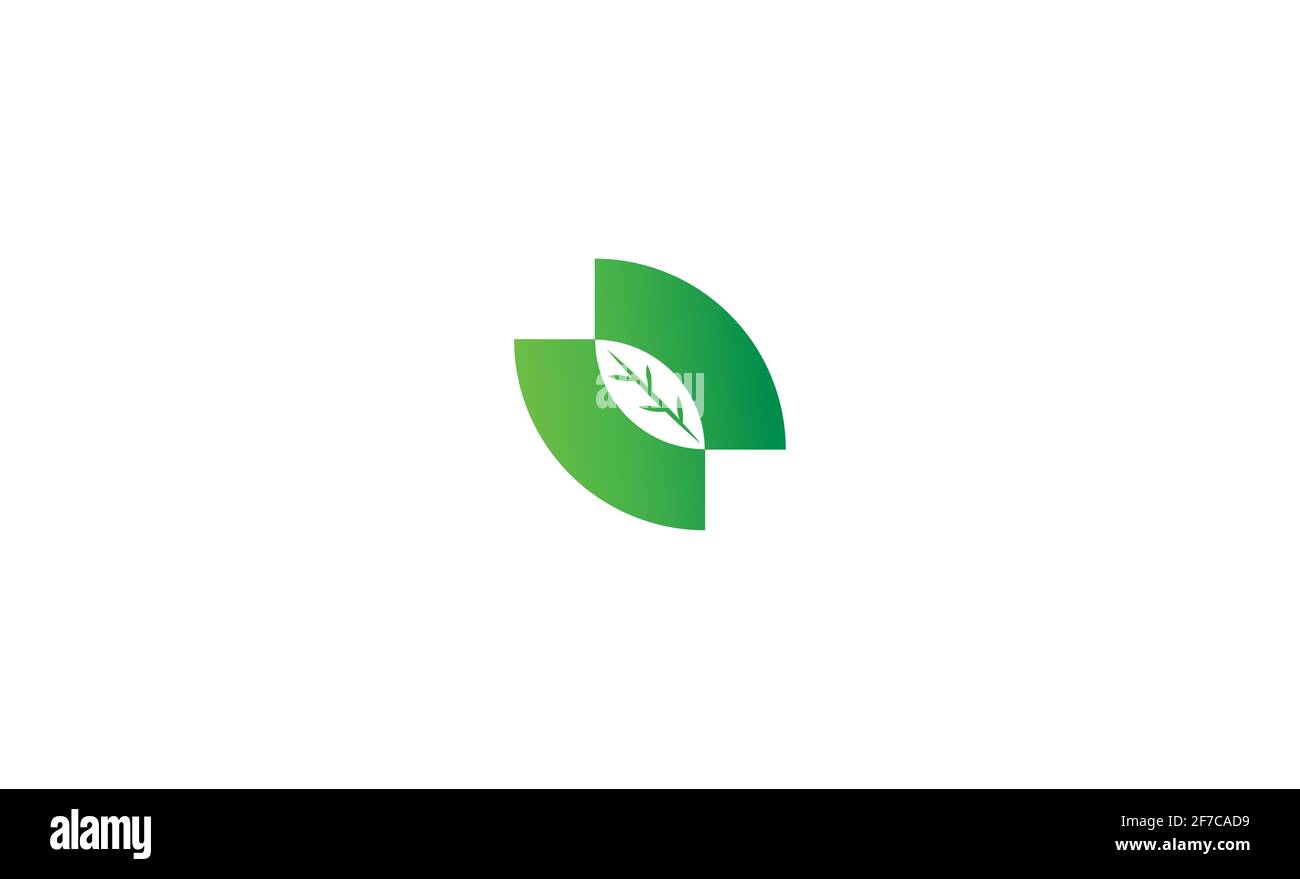 Illustration du vecteur de conception du logo Leaf minimal Banque D'Images