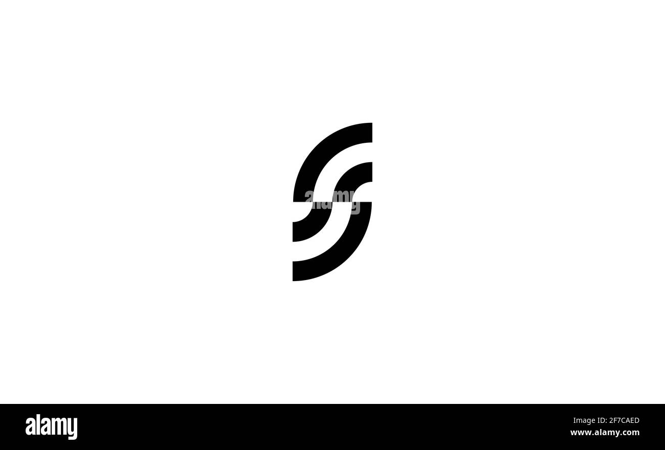 Illustration initiale du vecteur de conception du monogramme S logo Banque D'Images