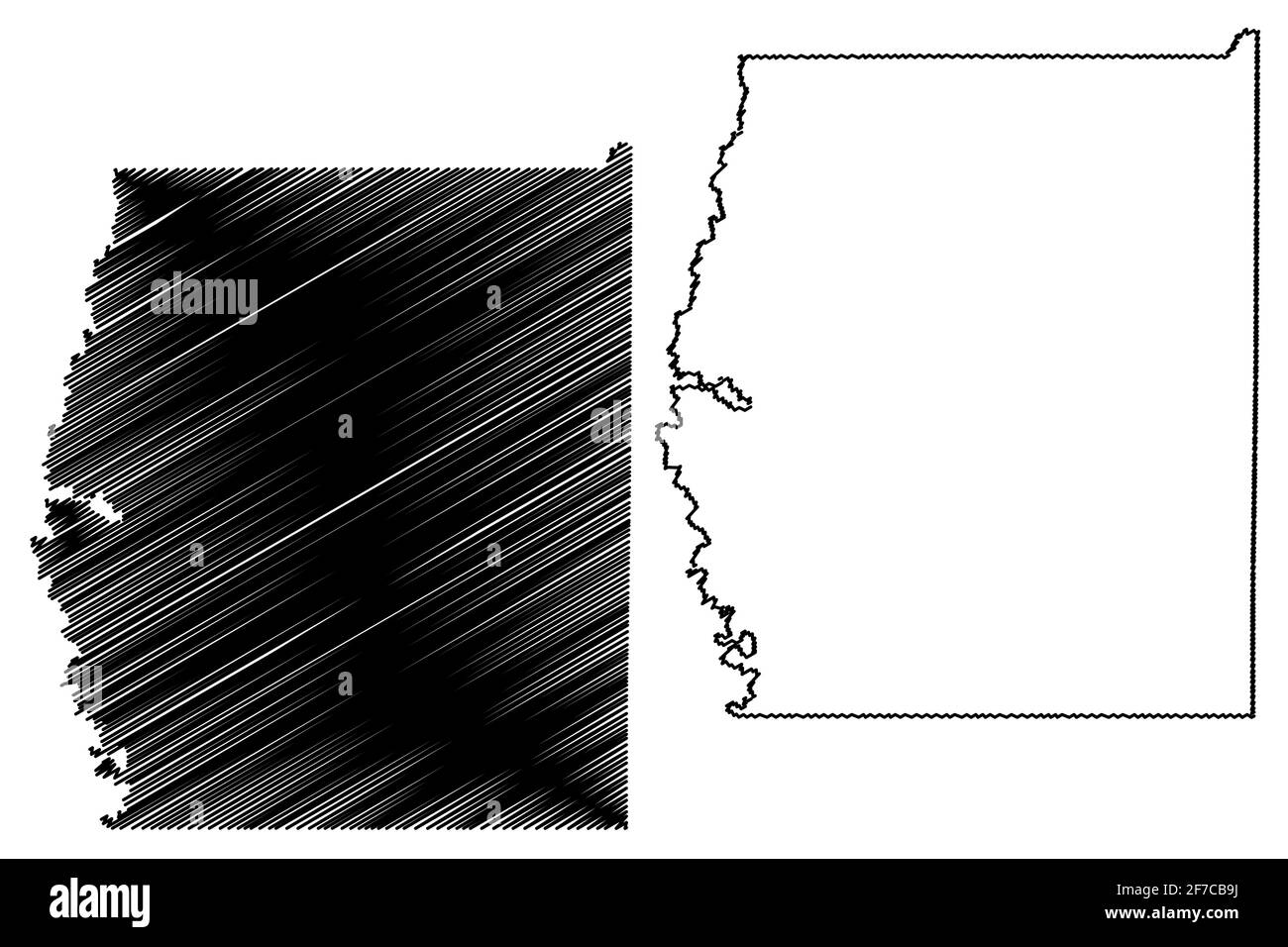 Grand Comté, État de l'Utah (comté des États-Unis, États-Unis d'Amérique, États-Unis, États-Unis, États-Unis) carte illustration vectorielle, scribble sketch carte Grand Illustration de Vecteur