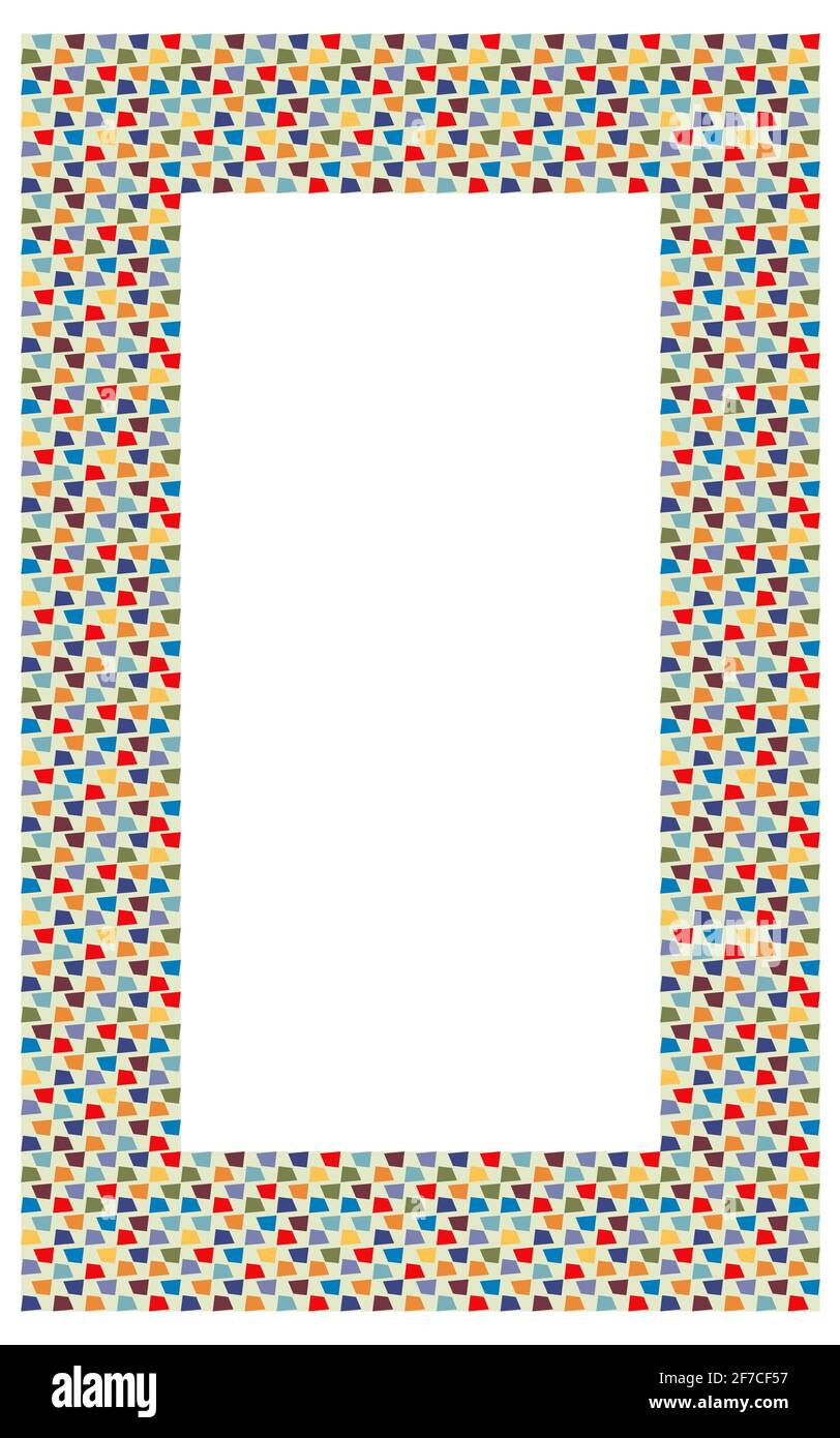 Cadre vertical du rectangle en mosaïque. Modèle pour la conception intérieure. Contexte de l'annonceur. Cadre du rétroviseur. Illustration vectorielle sur fond blanc. P Illustration de Vecteur