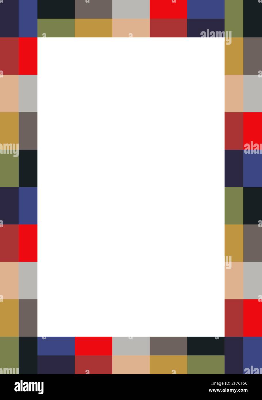 Cadre rectangulaire en mosaïque de pixels. Illustration verticale vectorielle. Contexte de l'annonceur. Modèle pour bordure, design intérieur. Illustration de Vecteur