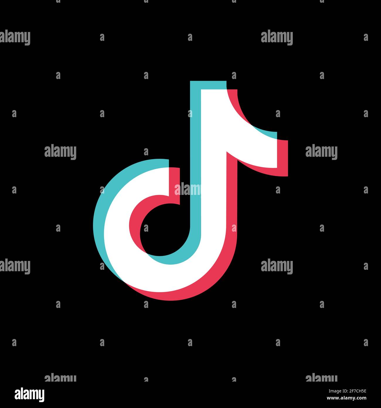 Icône Tik Tok. Médias sociaux. Logo Tik Tok. Illustration vectorielle sur fond noir Illustration de Vecteur
