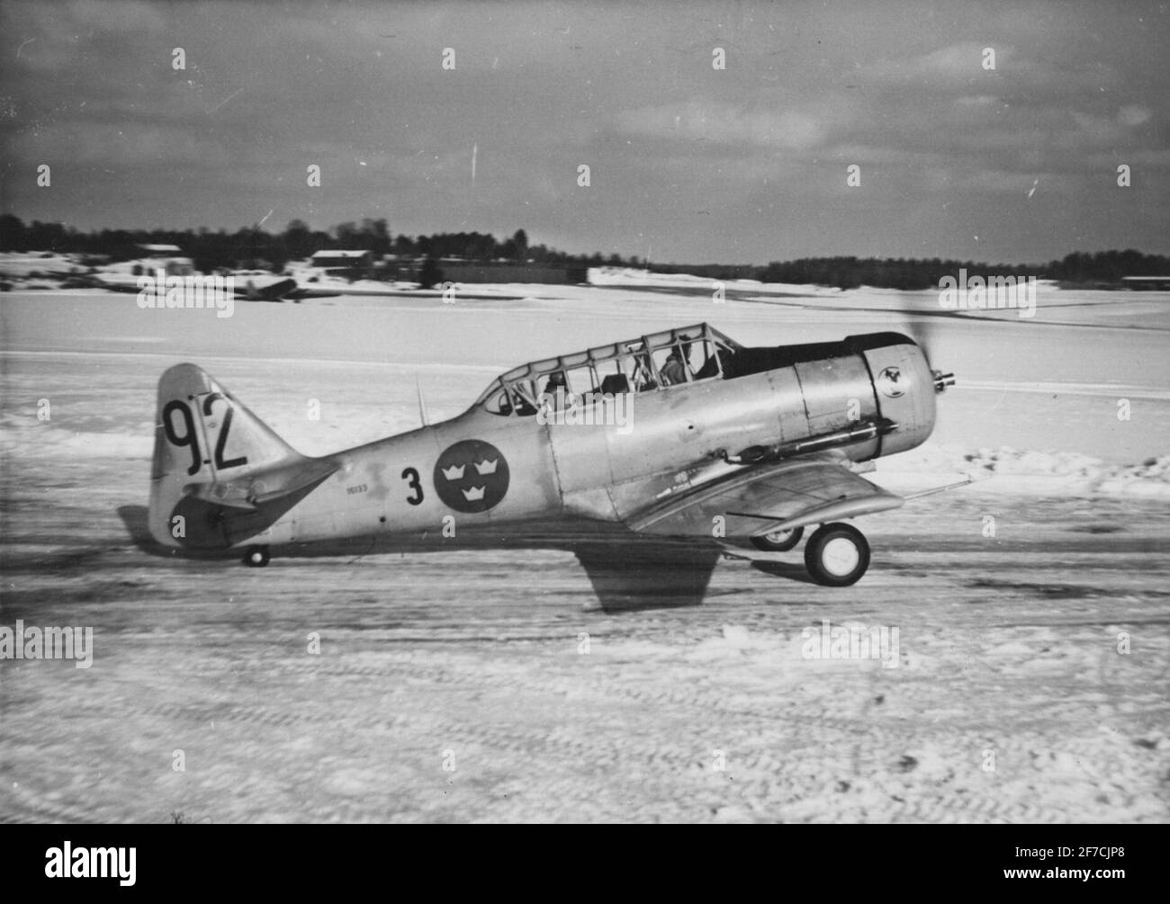SK 16 AT F 8 BARKARBY CA 1950-1951 SK 16 débarqua sur F 8 Svea Flight Fleet à Barkarby vers 1950-1951. Photographié par Georg Eriksson, consignificatif sur F 8 au cours de ces années. Banque D'Images