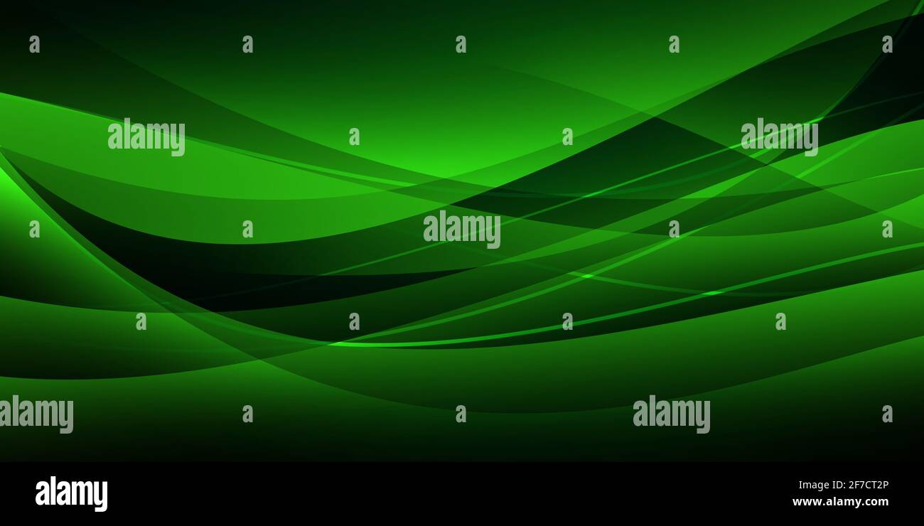 Abstrait moderne Vert élégant formes brillantes fond d'écran Banque D'Images