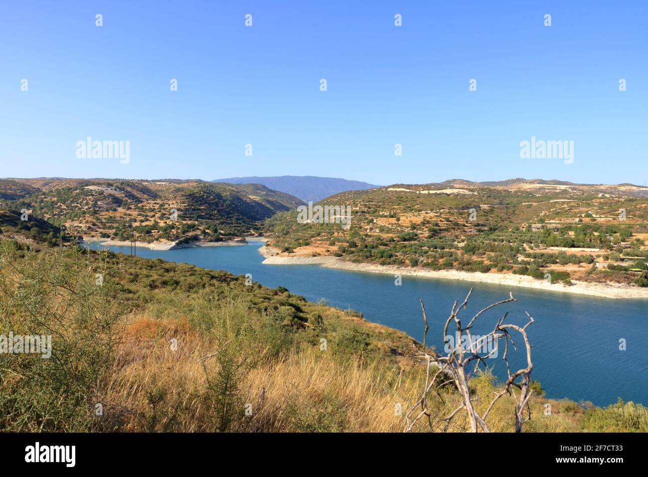 Le réservoir de Kouris, à 15 km de Limassol, Chypre Banque D'Images