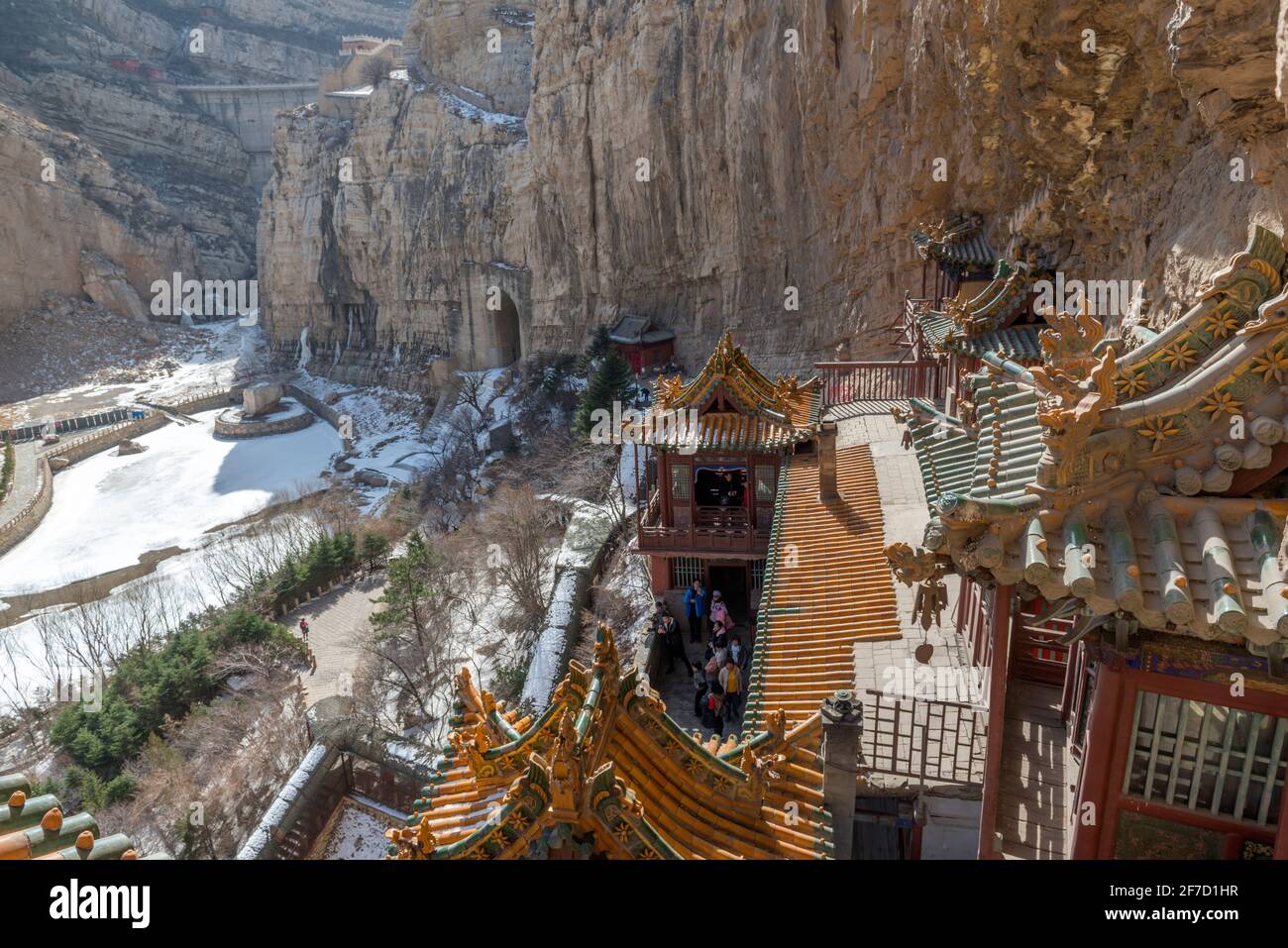 XuanKong si (temple suspendu) au pied de la montagne Hengshan dans la province du Shanxi, à environ 300 miles au sud-ouest de Beijing, Chine. Banque D'Images