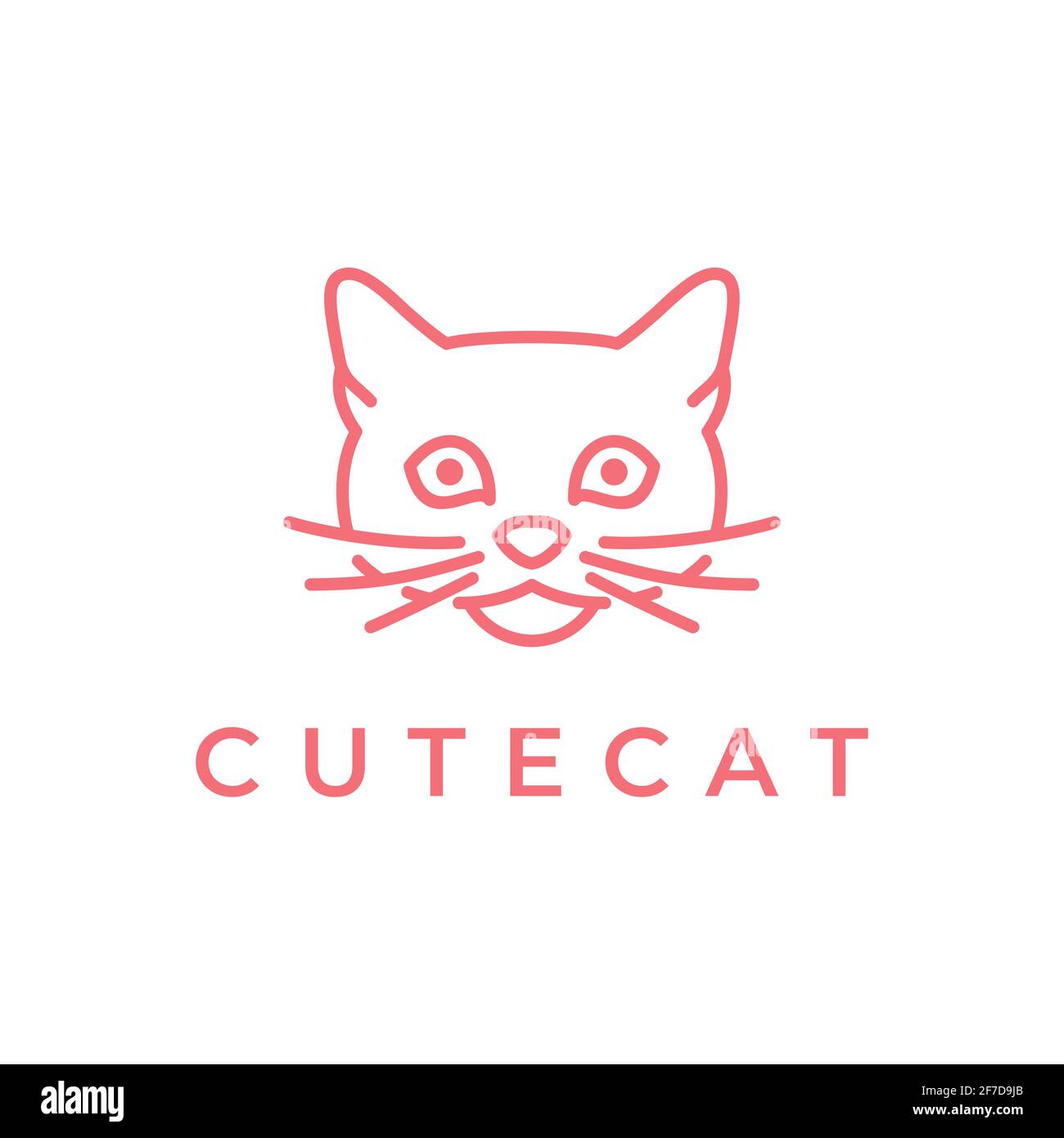 Logo Cat Head Line art - illustration vectorielle Illustration de Vecteur