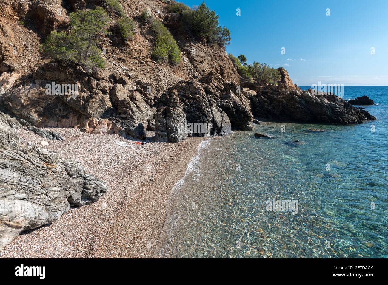 La petite baie appelée Cala Riu Gennaisso près de Santa Maria Navarrese (Sardaigne, Italie) Banque D'Images