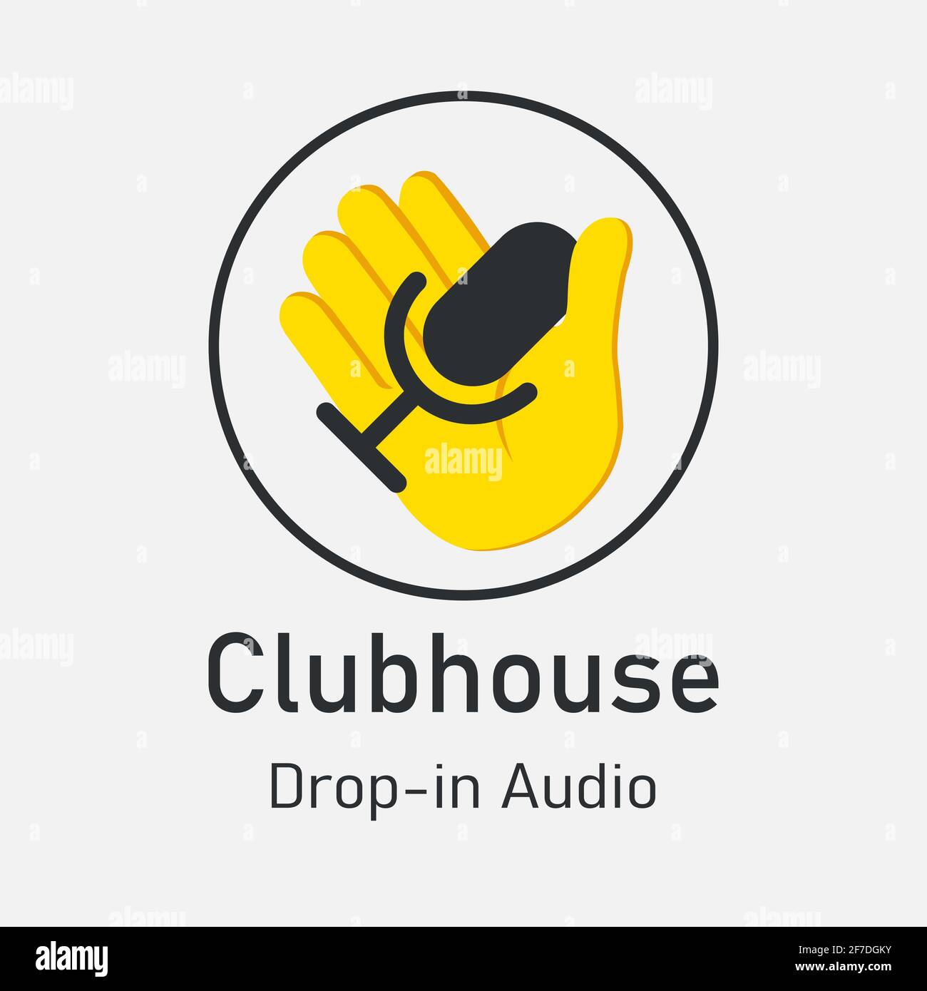 Icône main pour inviter dans le réseau social Clubhouse. Illustration de Vecteur
