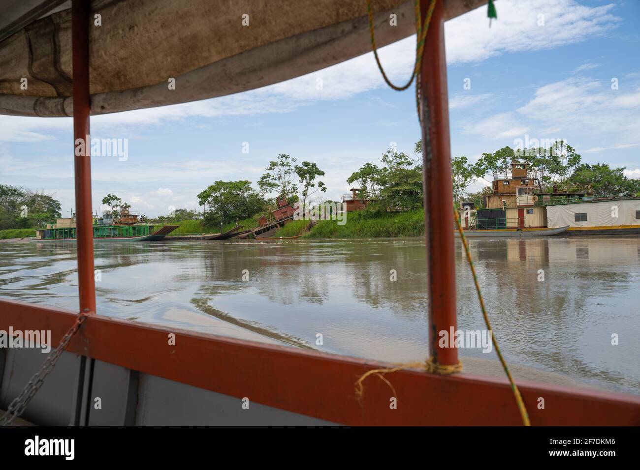 Promenade en bateau sur la rivière Metica, Puerto Lopez, Meta, Colombie Banque D'Images