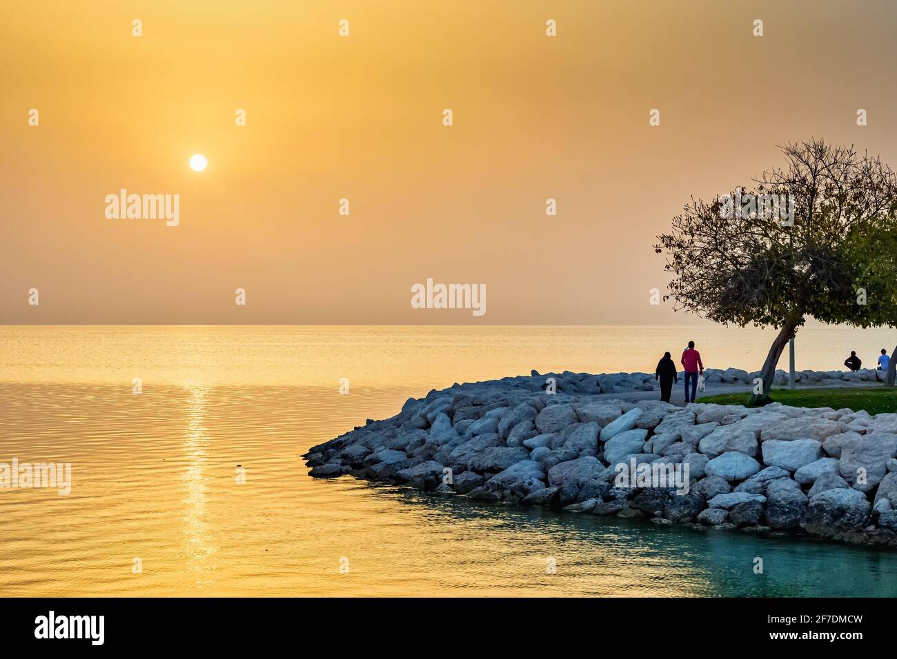 Magnifique vue du matin à Al khobar Corniche - Al-Khobar, Arabie Saoudite.02-AVRIL-2021. Banque D'Images