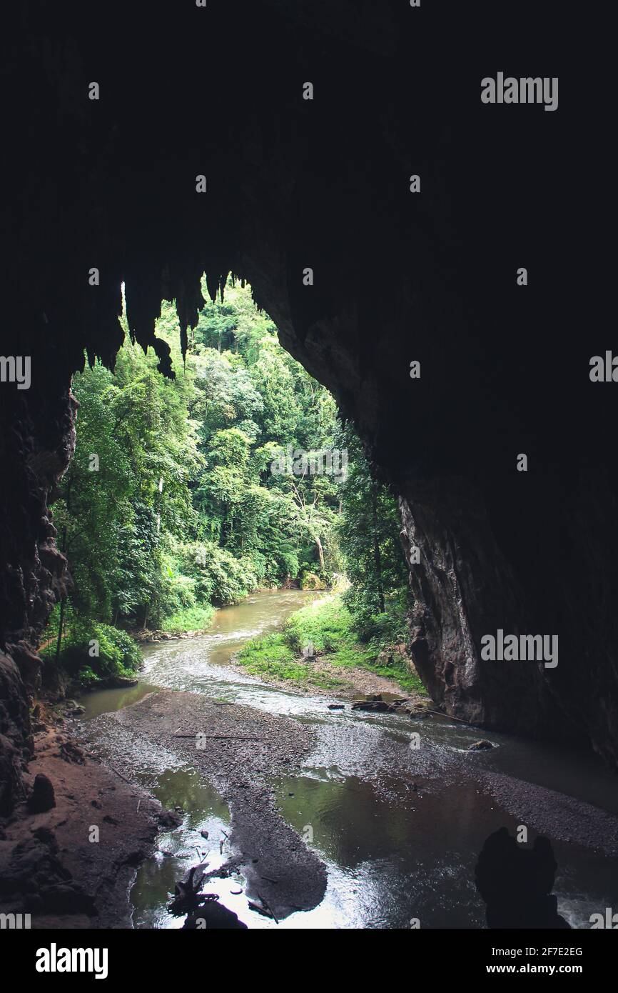 Grotte de Tham Lod près de SOP pong dans le district de Pang Mapha, province de Mae Hong son, nord de la Thaïlande Banque D'Images