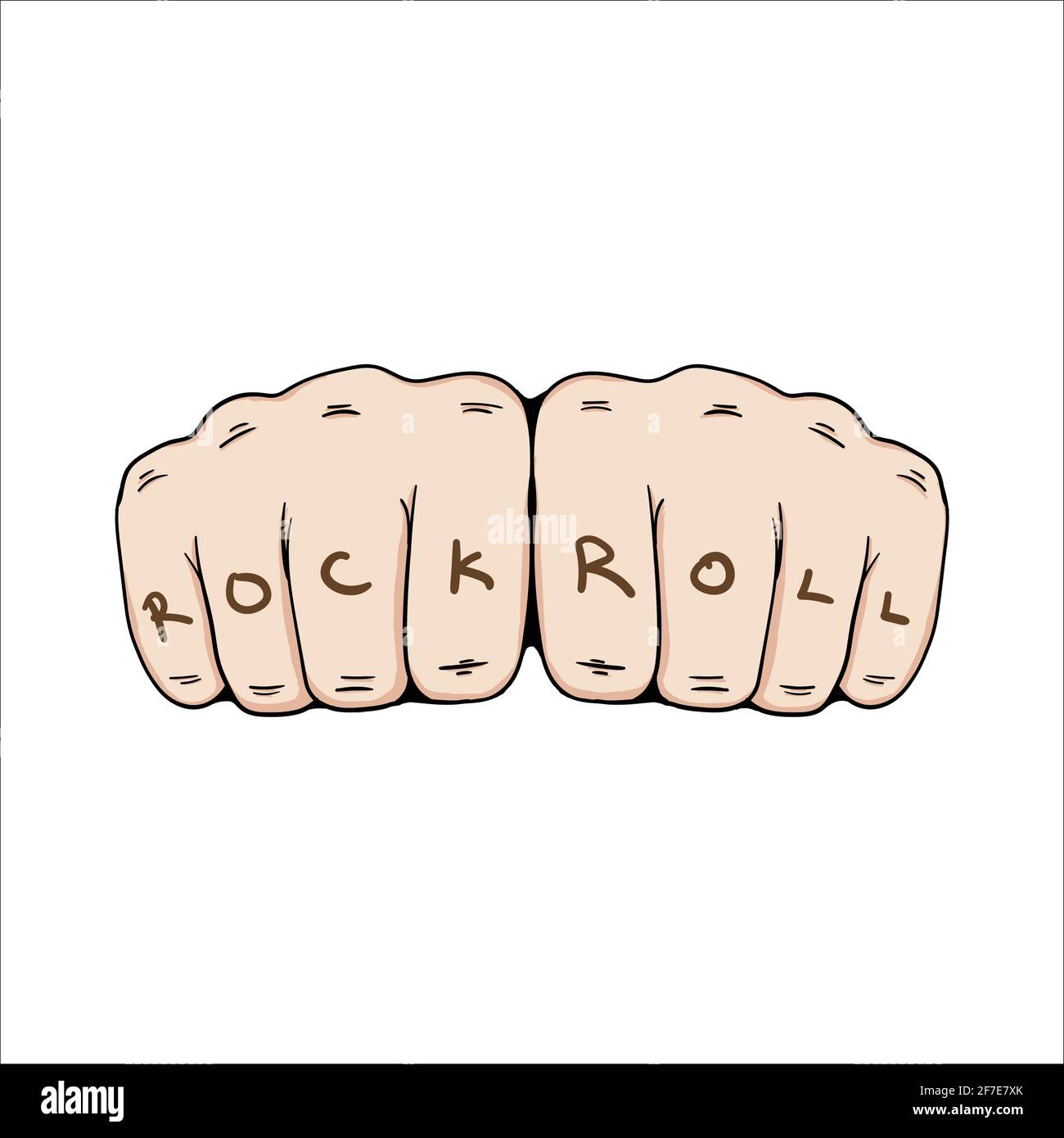 musique concept rock et rock punch poings isolés sur fond blanc, illustration vectorielle Illustration de Vecteur