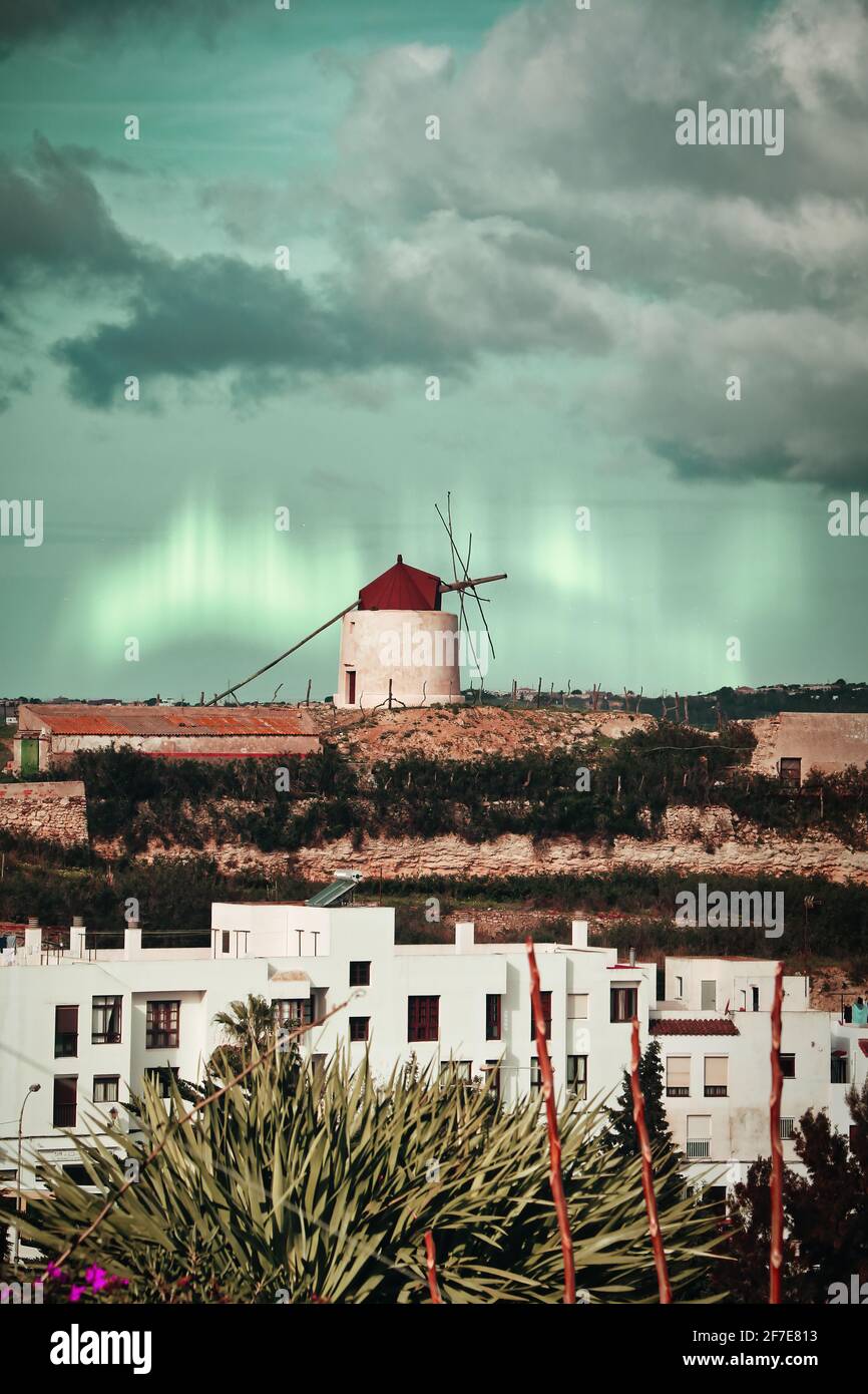 Paysage de fantaisie à Vejer de la Frontera, une belle ville espagnole. Banque D'Images