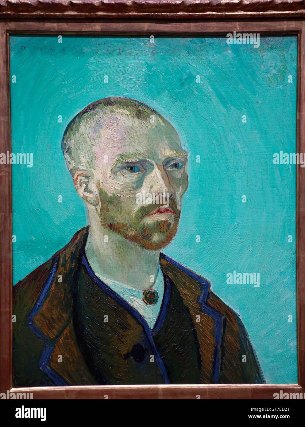 Autoportrait de Vincent Van Gogh dédié à l'exposition Paul Gauguin 1888 Dans Fogg Museum.Harvard University.Cambridge.Massachusetts.USA Banque D'Images