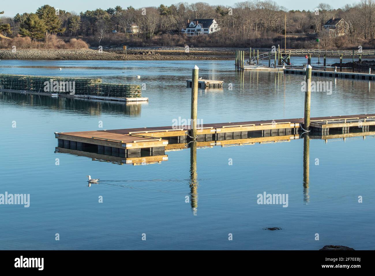 Harris Island, York, Maine. Il y a une marina très fréquentée, des condos, un restaurant, etc. Surtout en été. Porte de l'océan Atlantique et du golfe du Maine. Homards ! Banque D'Images