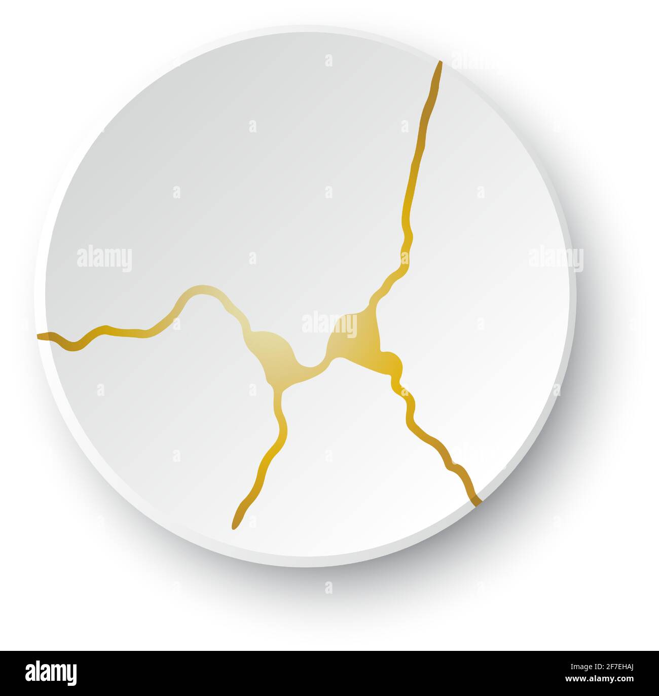 Fissure Kintsugi or. Effet cassé et craquelé, craquelure et texture endommagée. Les illustrations vectorielles peuvent être utilisées pour les décorations kintsugi, les arts muraux Illustration de Vecteur