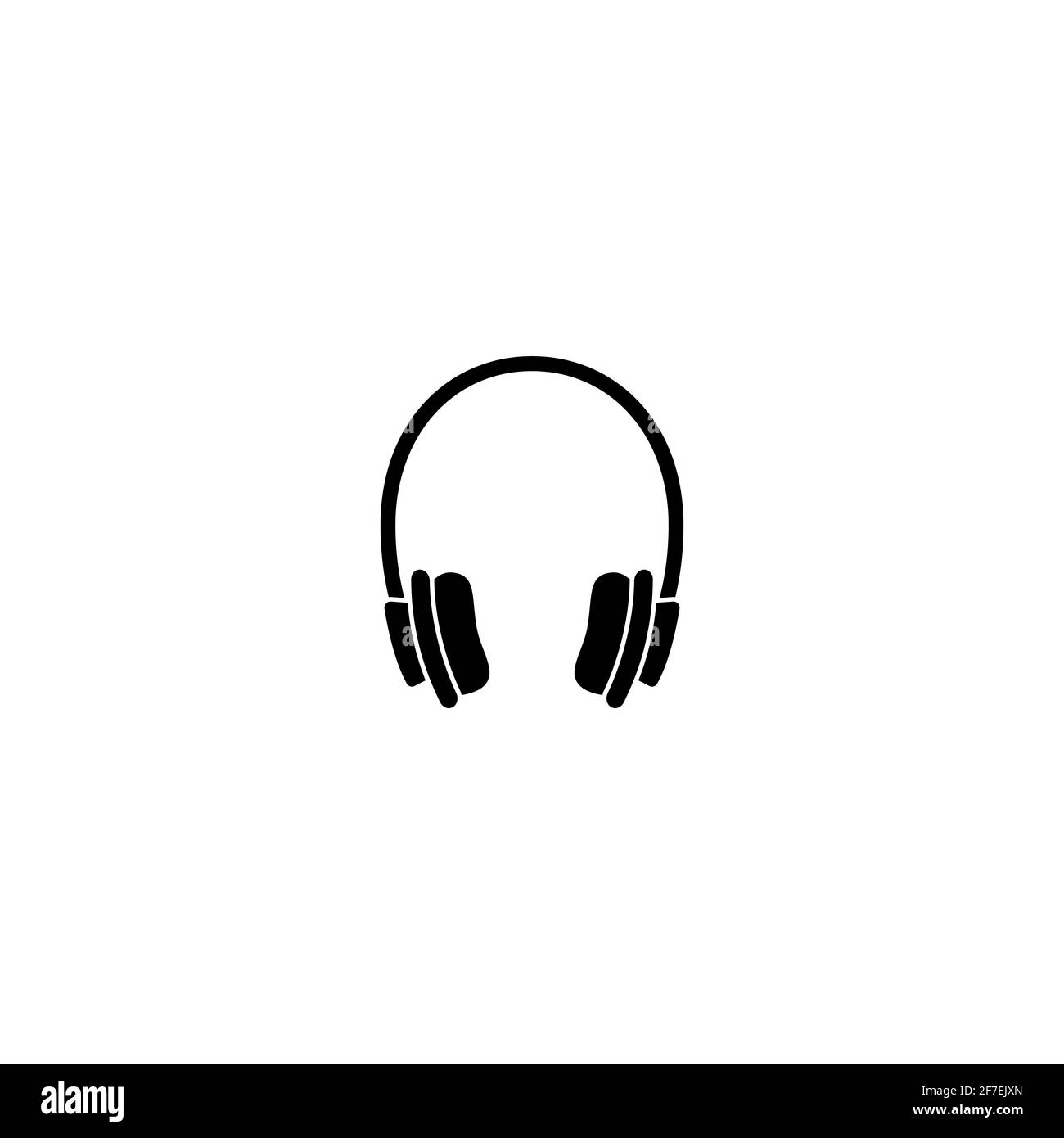 icône casque noir. Icône d'écouteurs à vecteur plat isolée sur blanc. Écouter le signal sonore. Symbole musique et volume. Bon pour le Web et les mobiles, infographies Illustration de Vecteur
