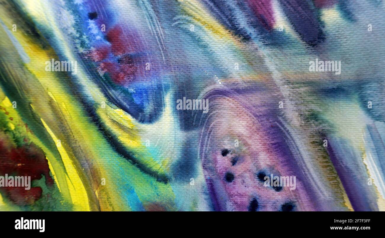Coup de pinceau peinture aquarelle originale expressionnisme abstrait pour la conception Banque D'Images