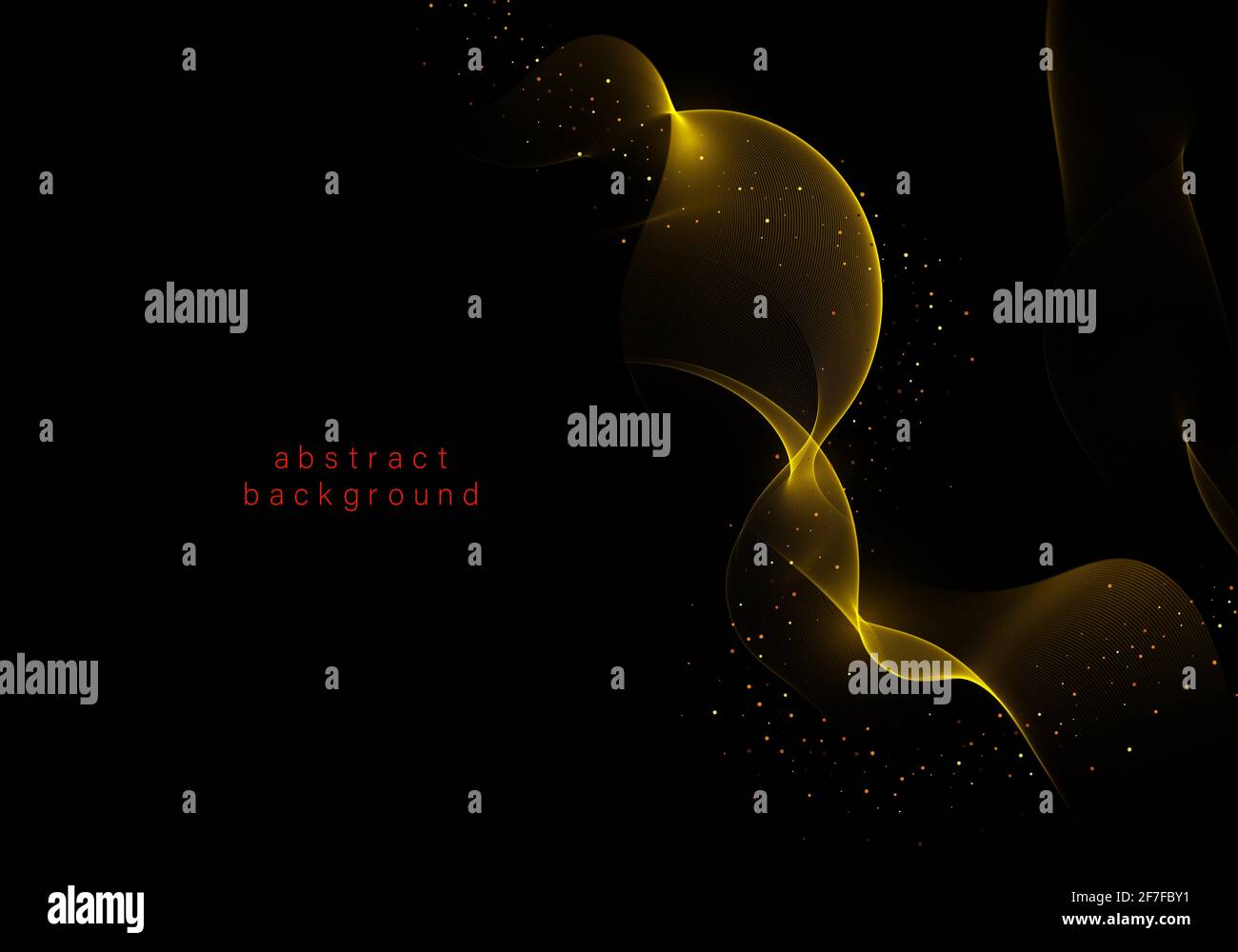 Bande dorée abstraite sur fond noir vague dorée brillante avec Effet brillant.illustration vectorielle Illustration de Vecteur