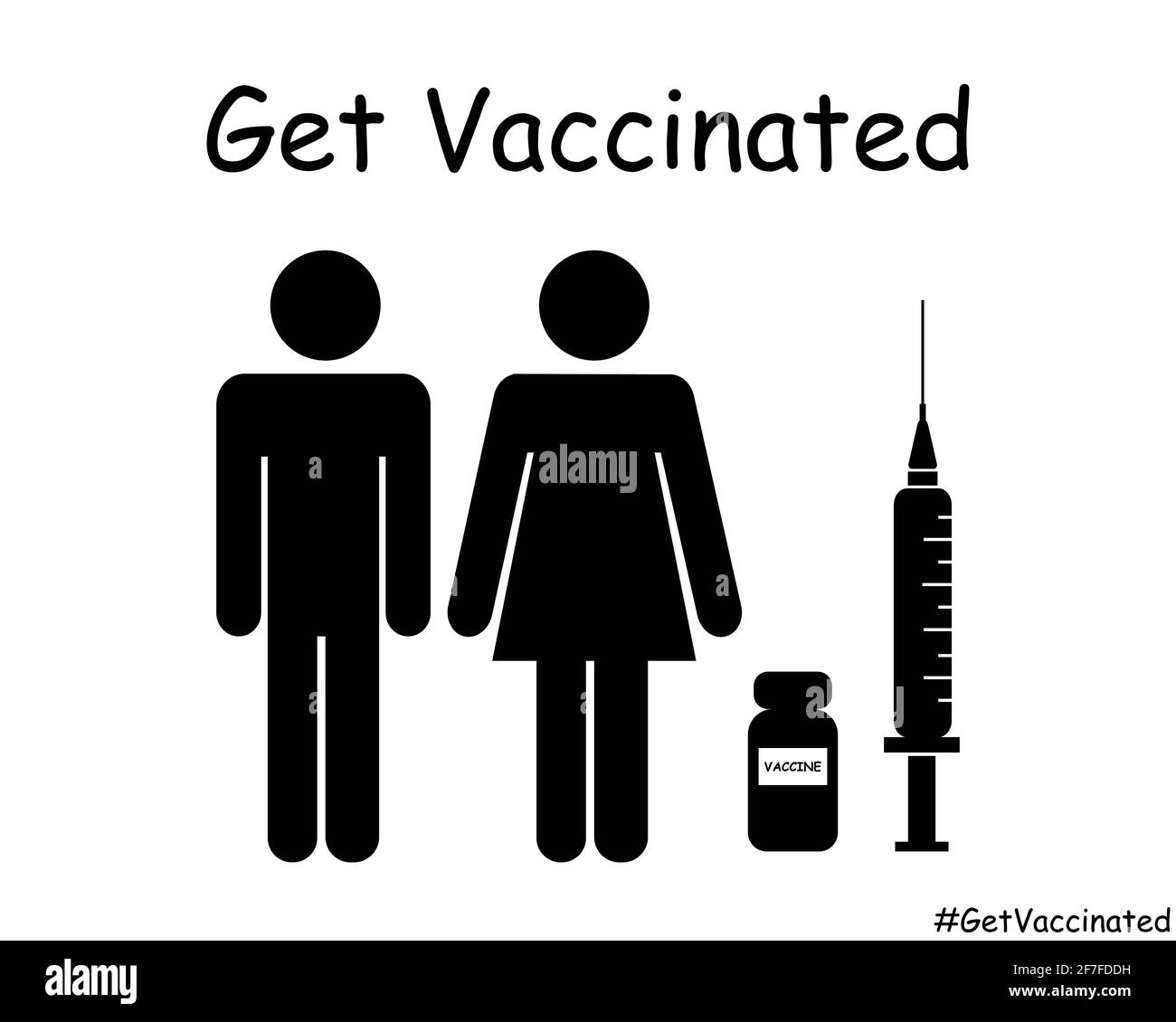 Faites-vous vacciner Stick Figure Homme couple femme. Illustration de l'icône de l'illustration EPS vectoriel en noir et blanc Illustration de Vecteur