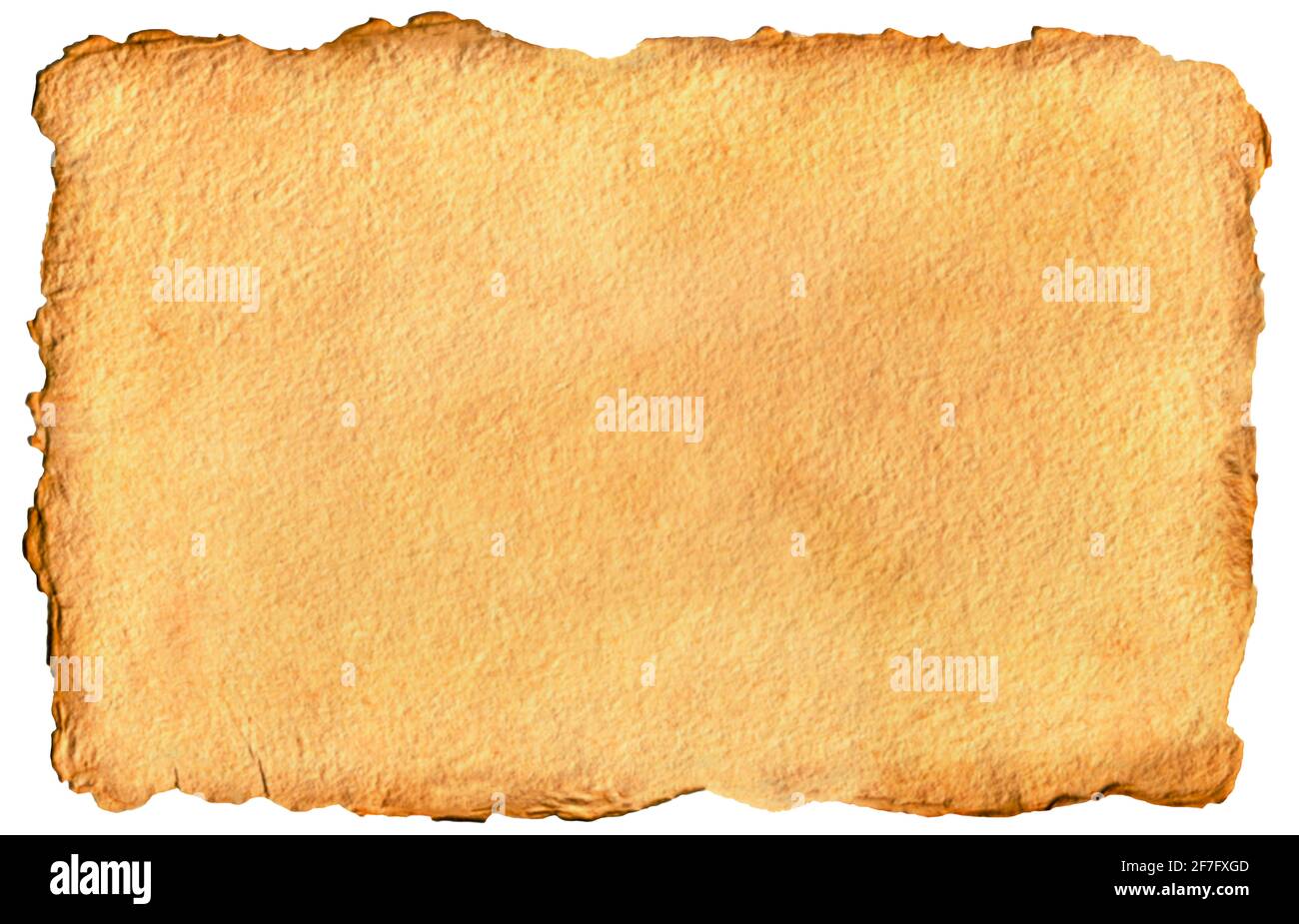 Papier papyrus parchemin vieux papier vintage fait à la main jaune brun avec bordure de structure plus sombre motif inégal style rétro en chabby chic maquette mise en page vers le haut Banque D'Images