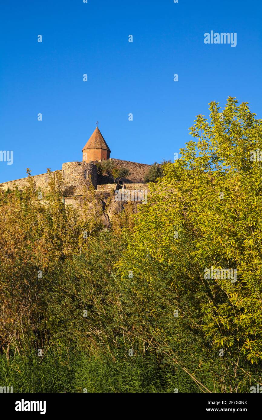 L'Arménie, Erevan, plaine de l'Ararat, Khor Virap Église Apostolique Arménienne monastère, au pied du Mont Ararat Banque D'Images